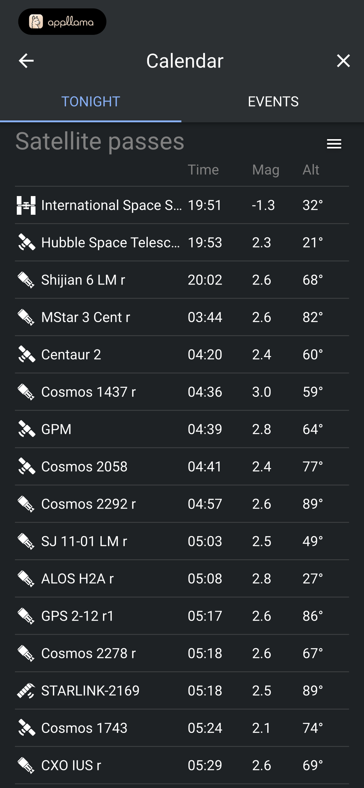 Satellite Passes