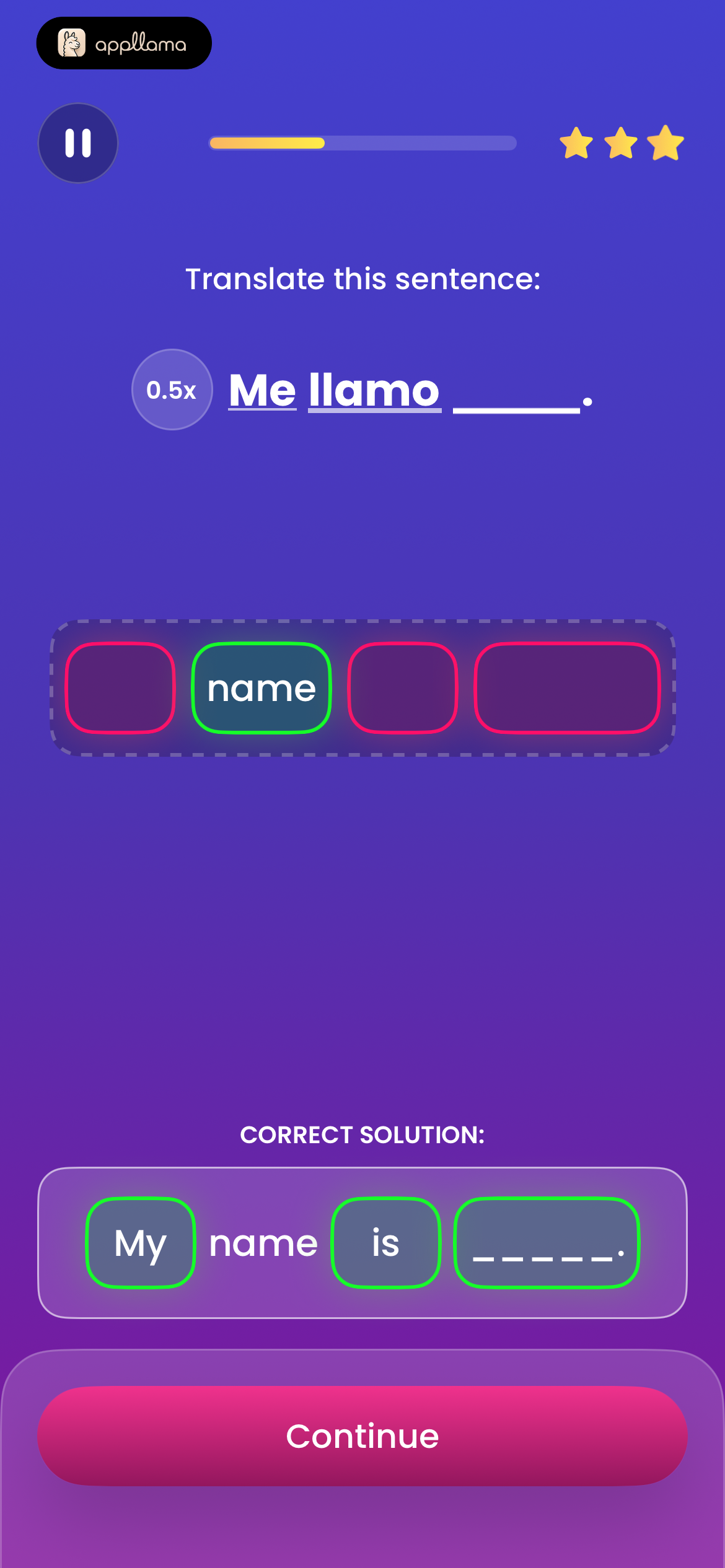 Filled Sentence Result