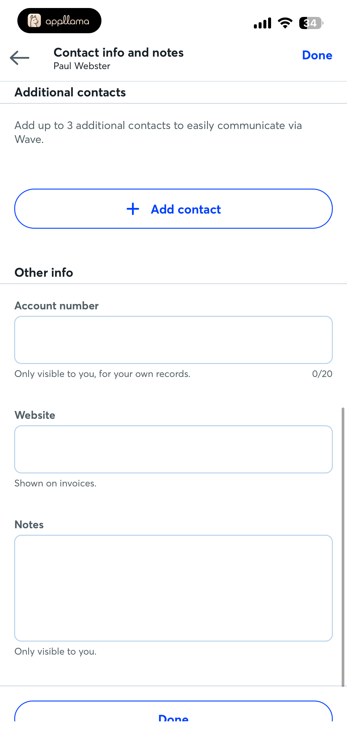 Additional Contact Info