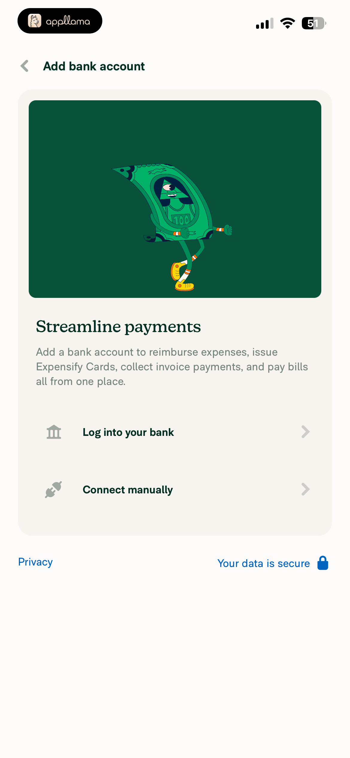 Bank Account Setup