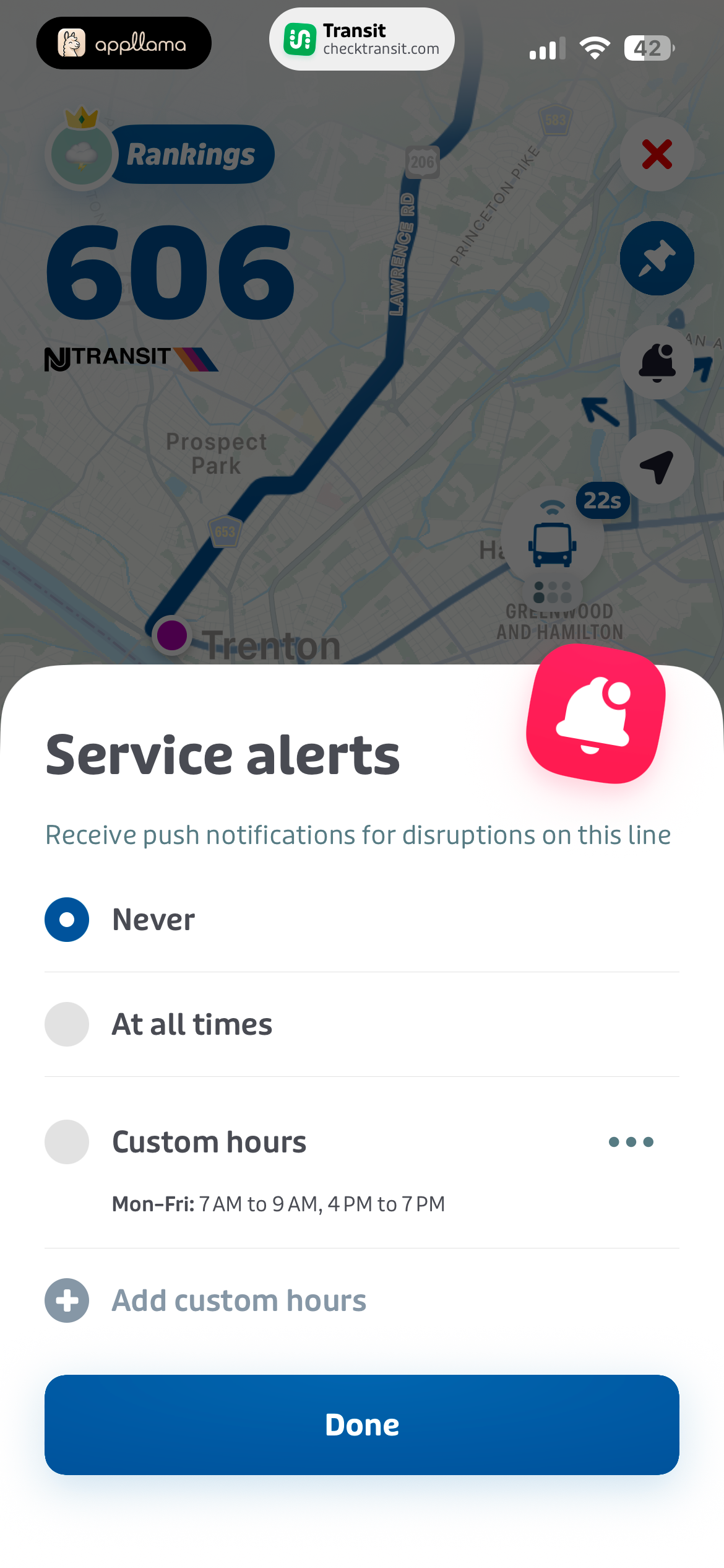 Service Alert Settings