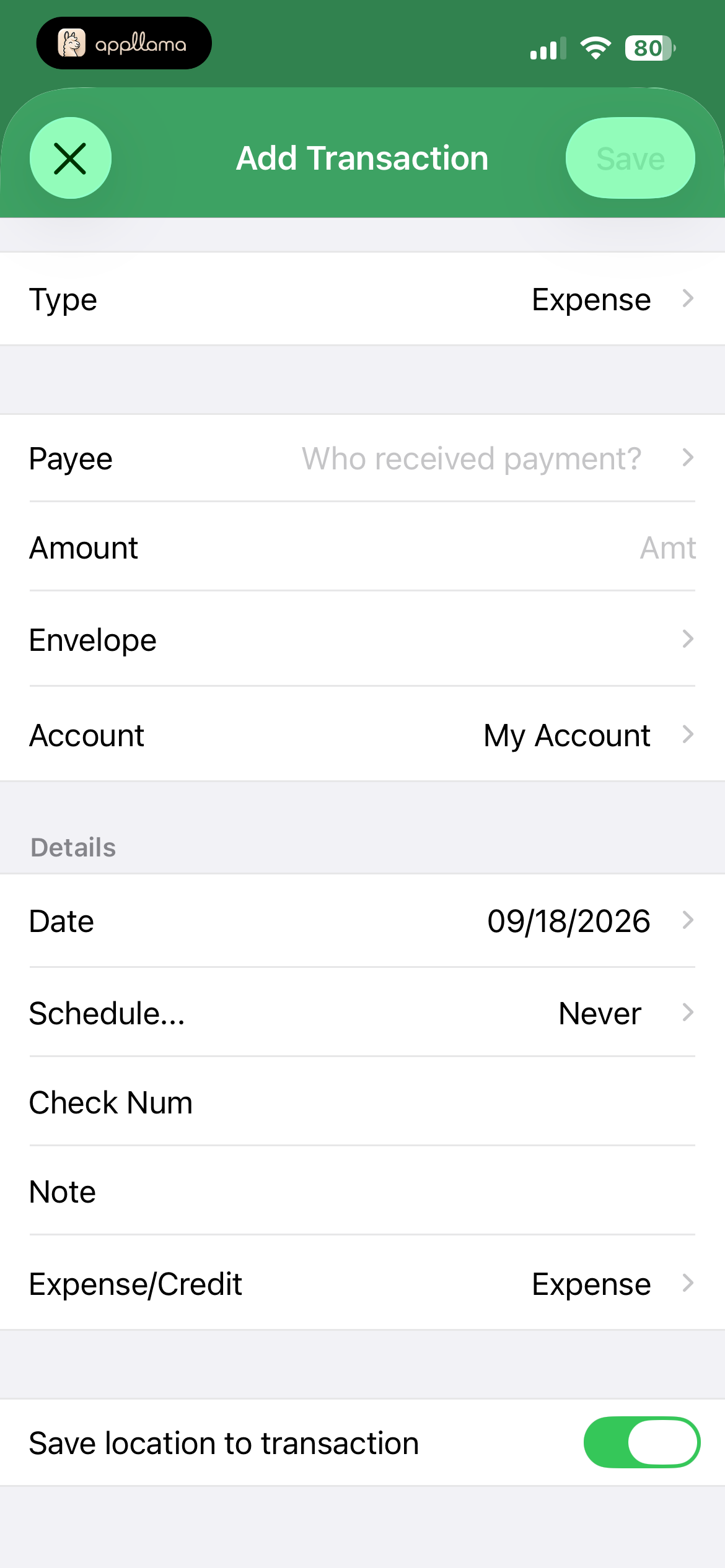 Add Transaction