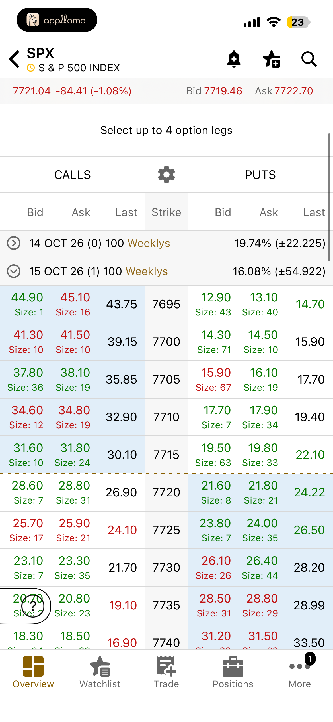 SPX Options Chain