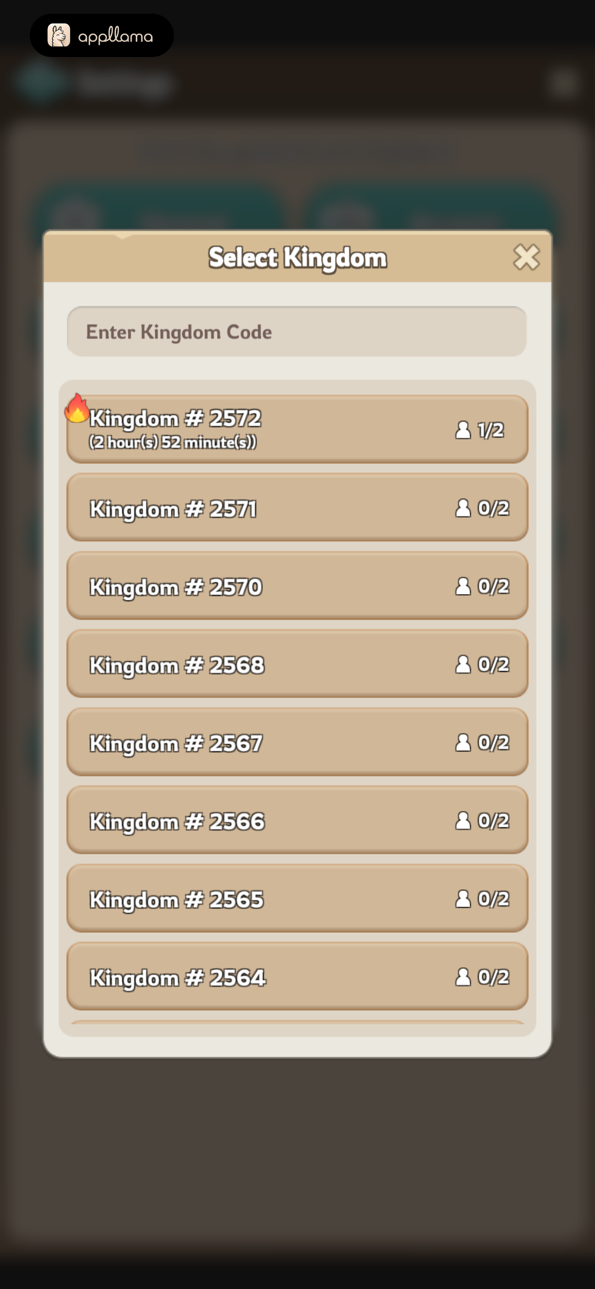 Kingdom Selection