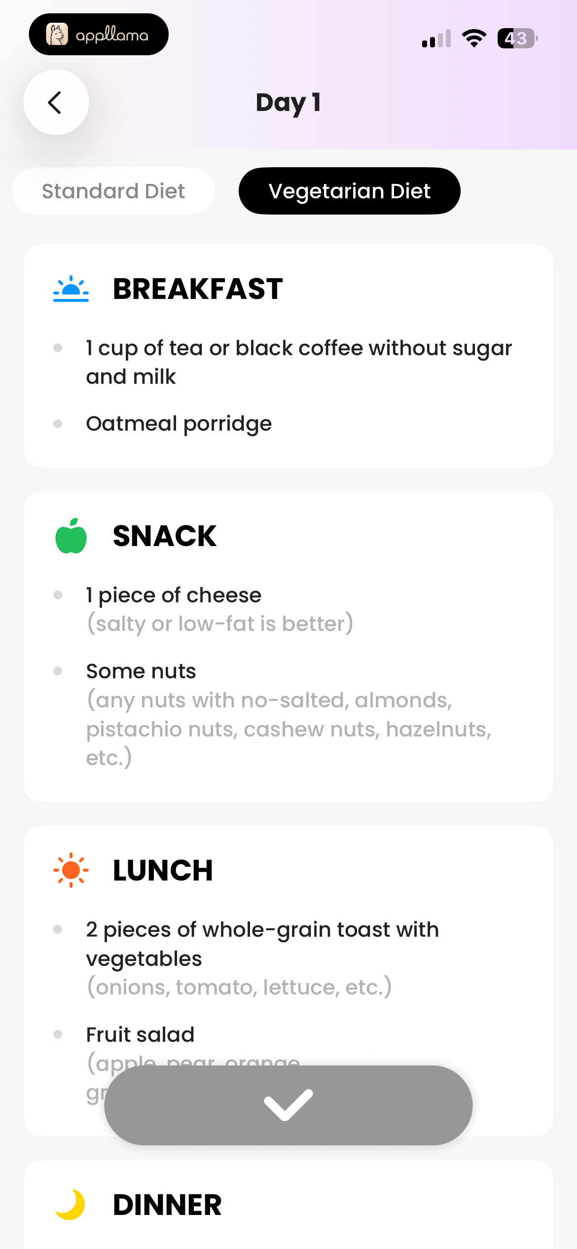Daily Meal Plan