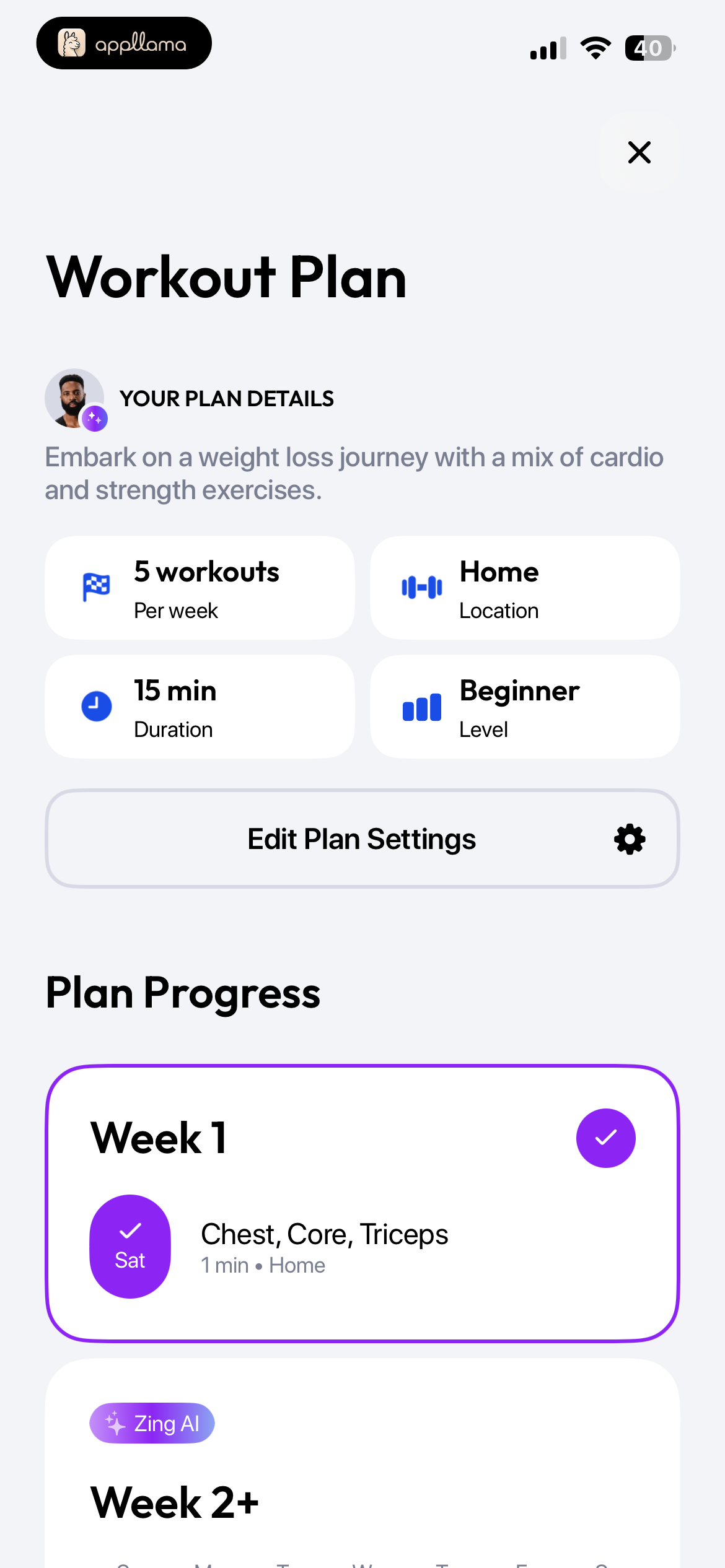 Workout Plan Overview
