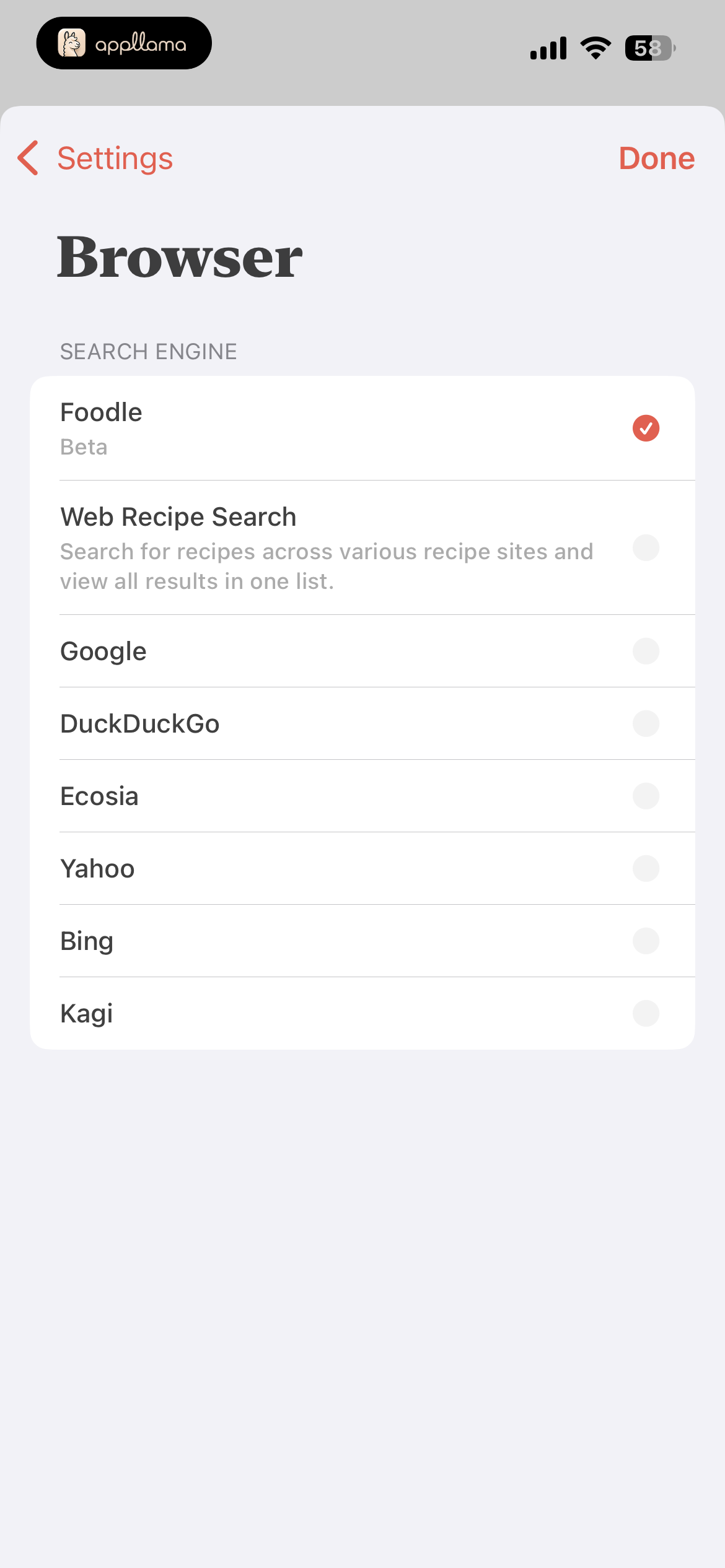 Browser Settings