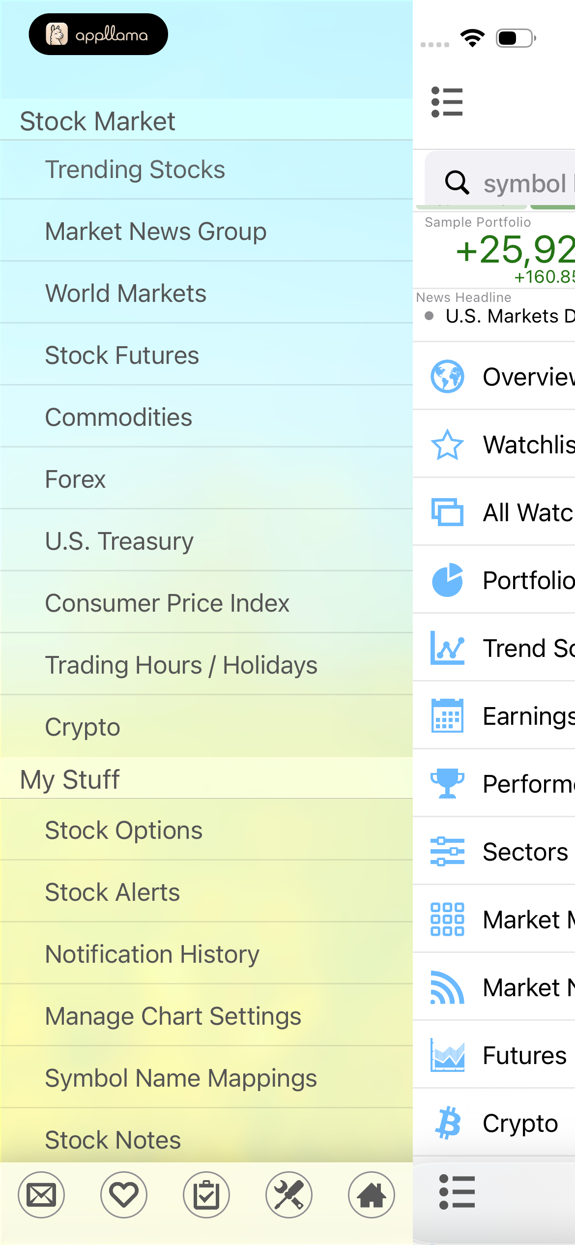 Navigation Drawer Markets