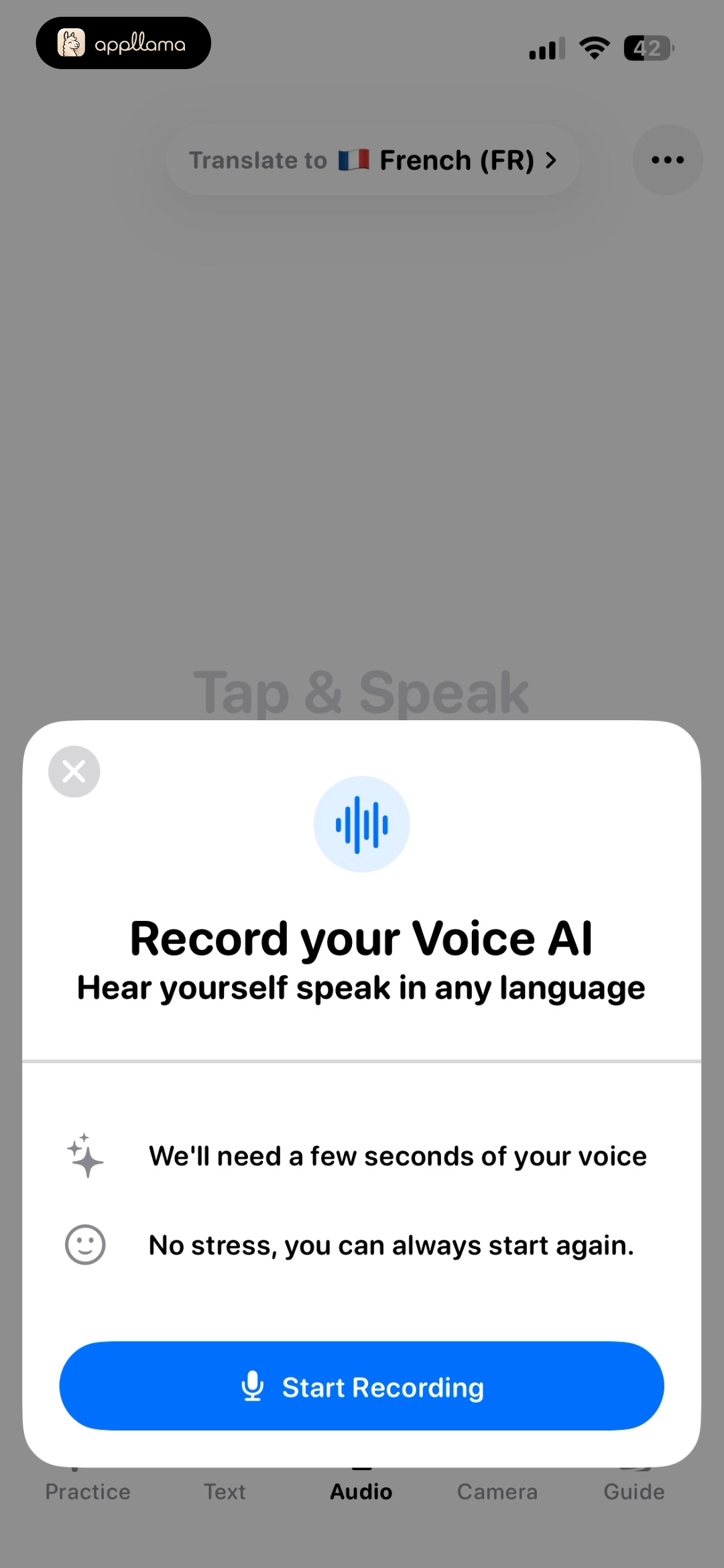 Voice Recording Modal