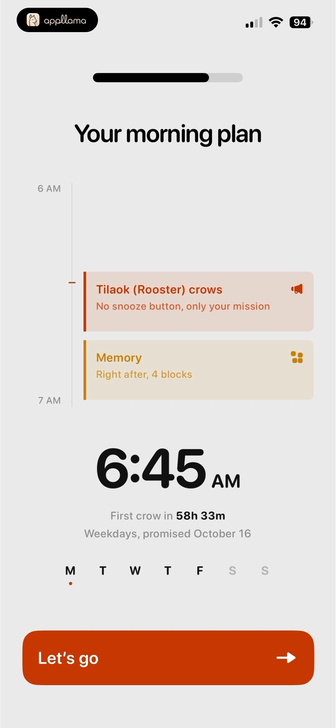 Morning Alarm Plan Summary