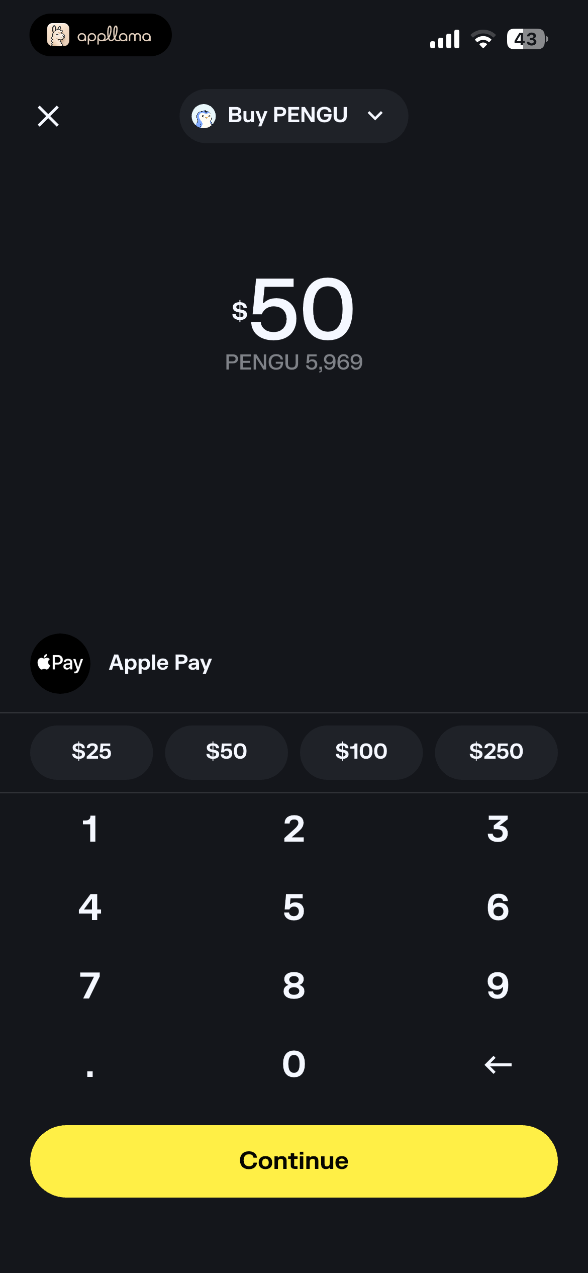 Buy PENGU Amount