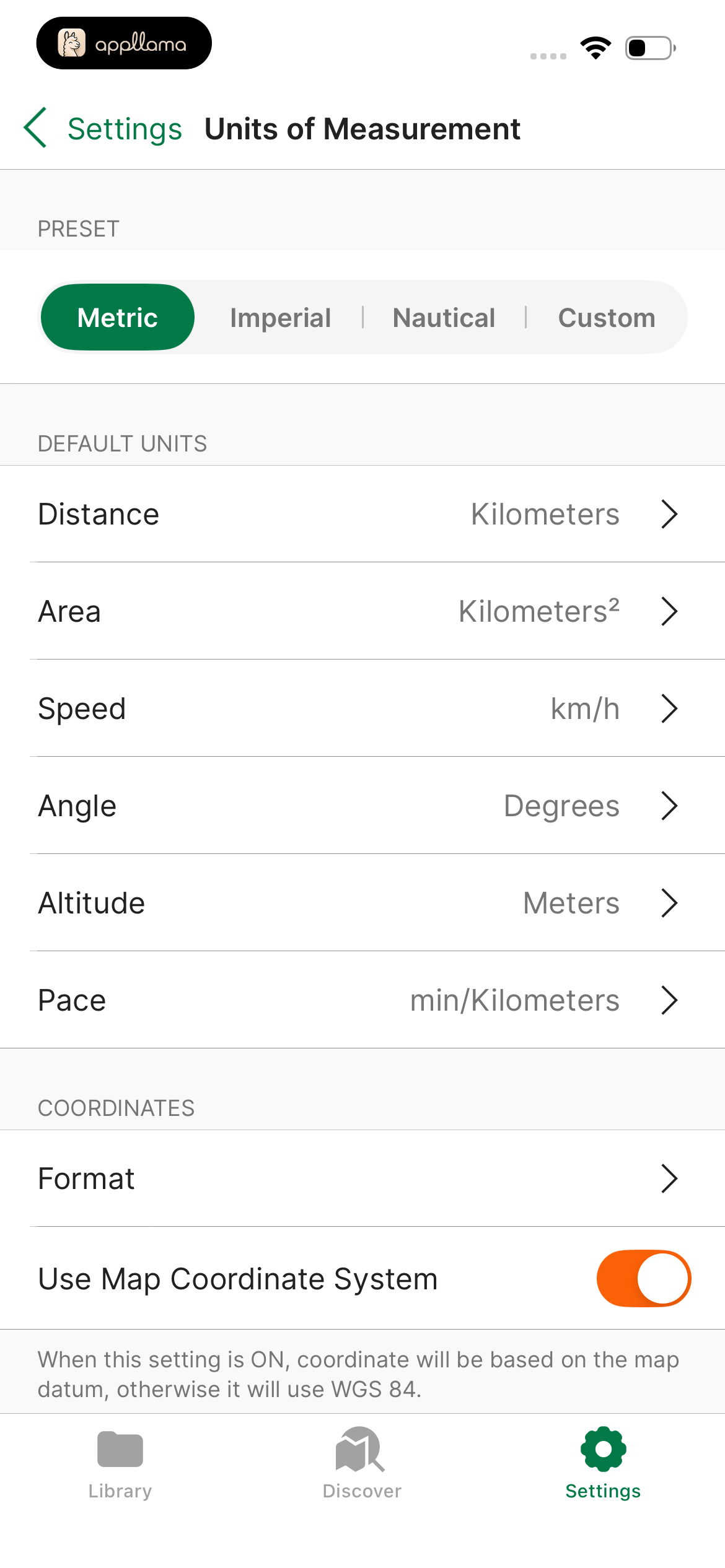 Units Metric