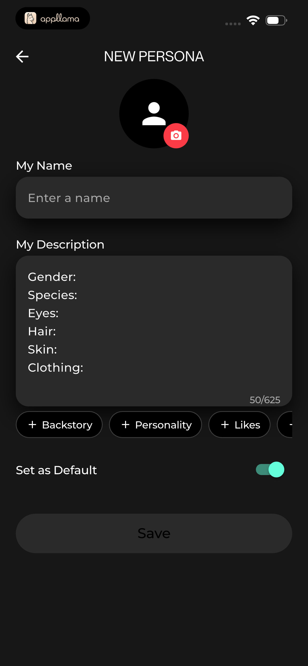 Create New Persona