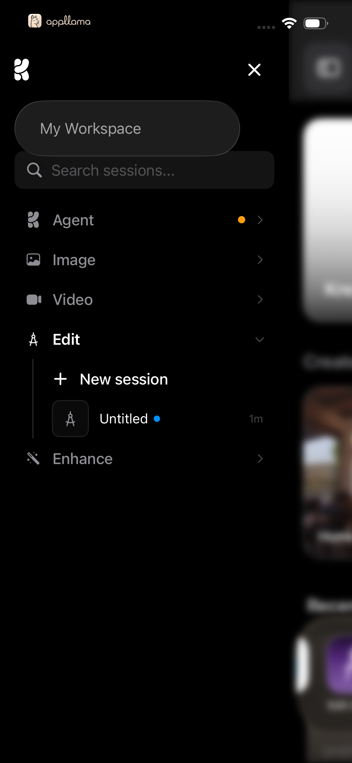 Dark Workspace Sidebar