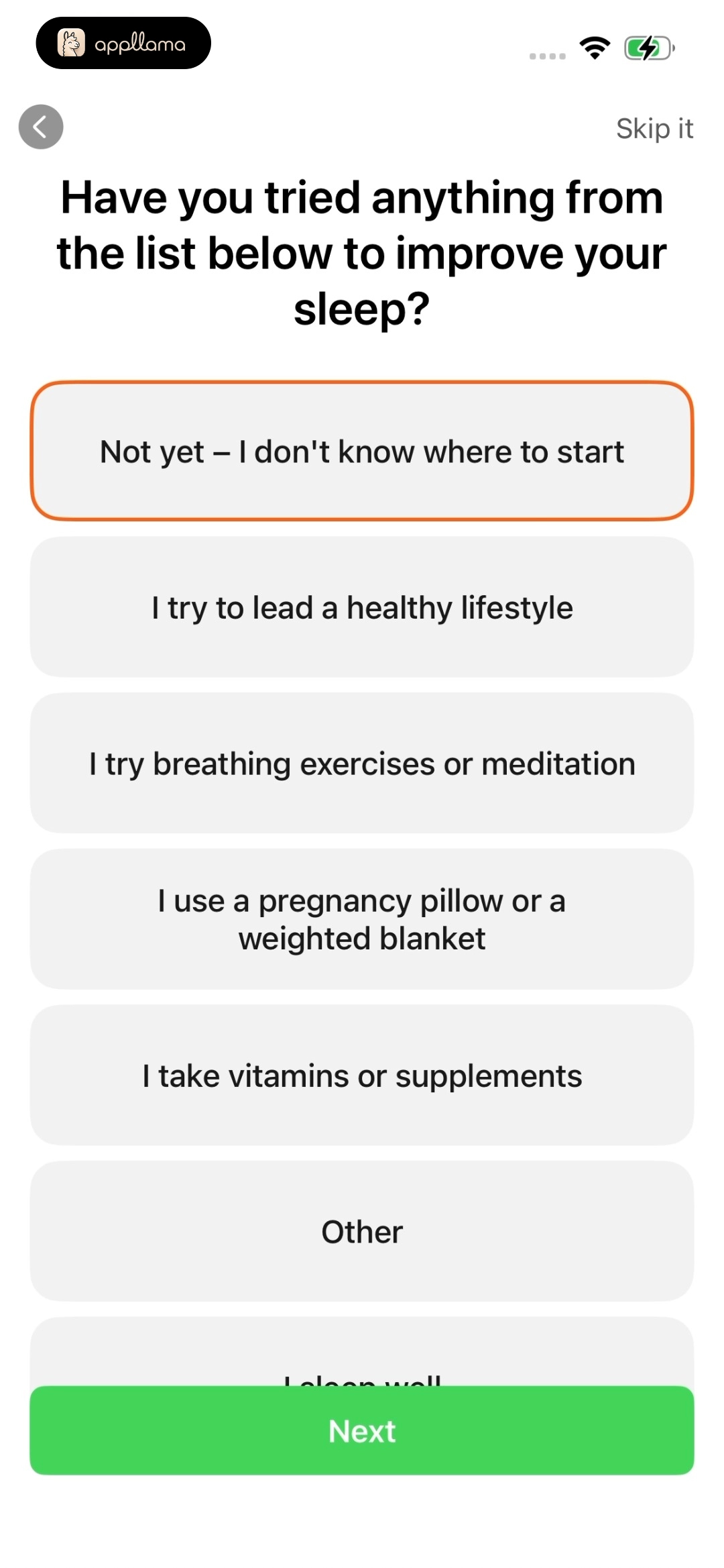 Sleep Habits Survey