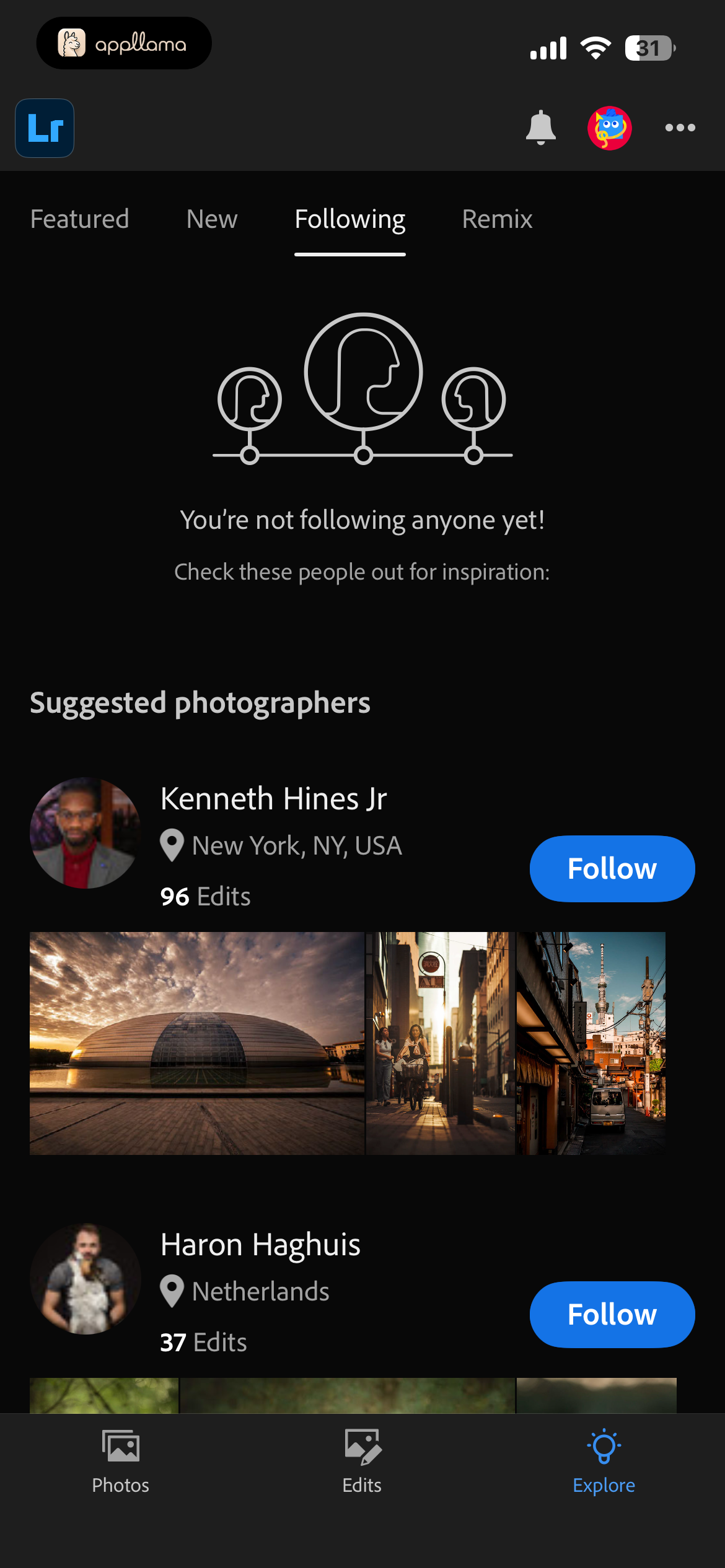 Following Discover