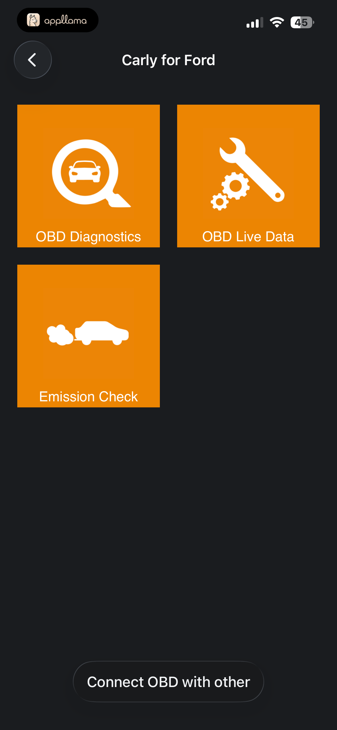 OBD Feature Menu