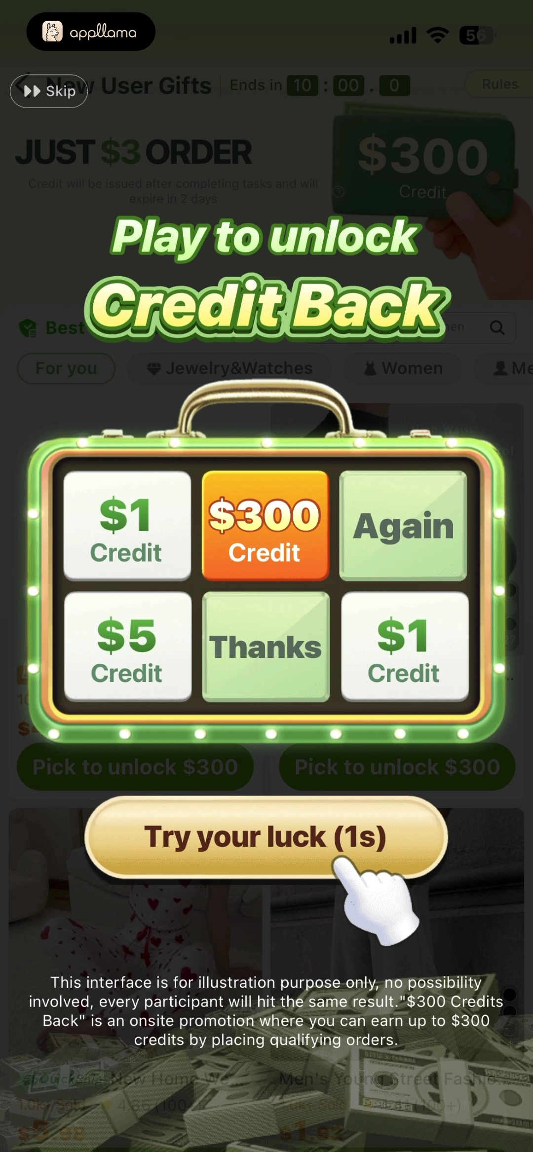 Credit Back Game