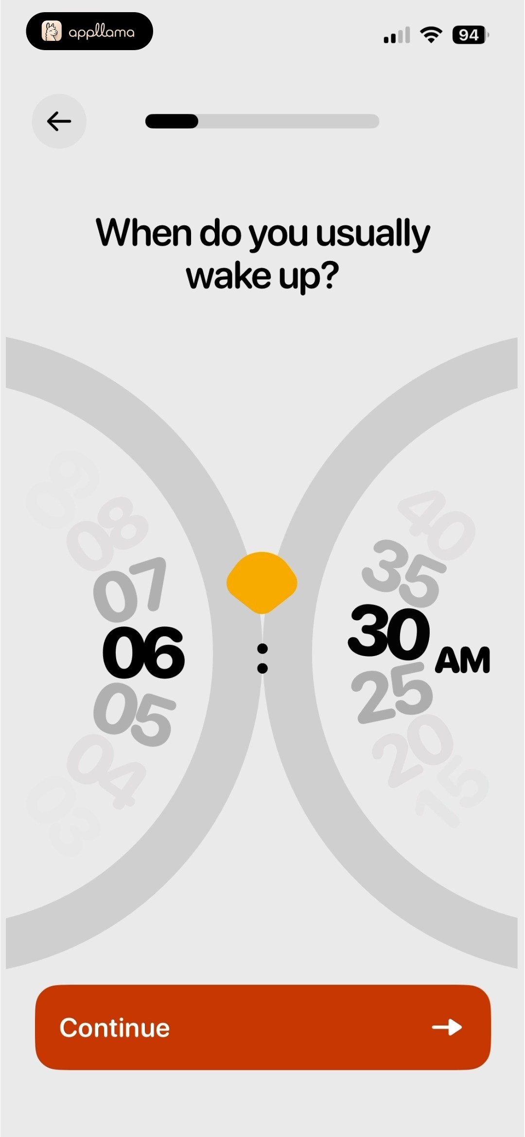 Current Wake Time Picker