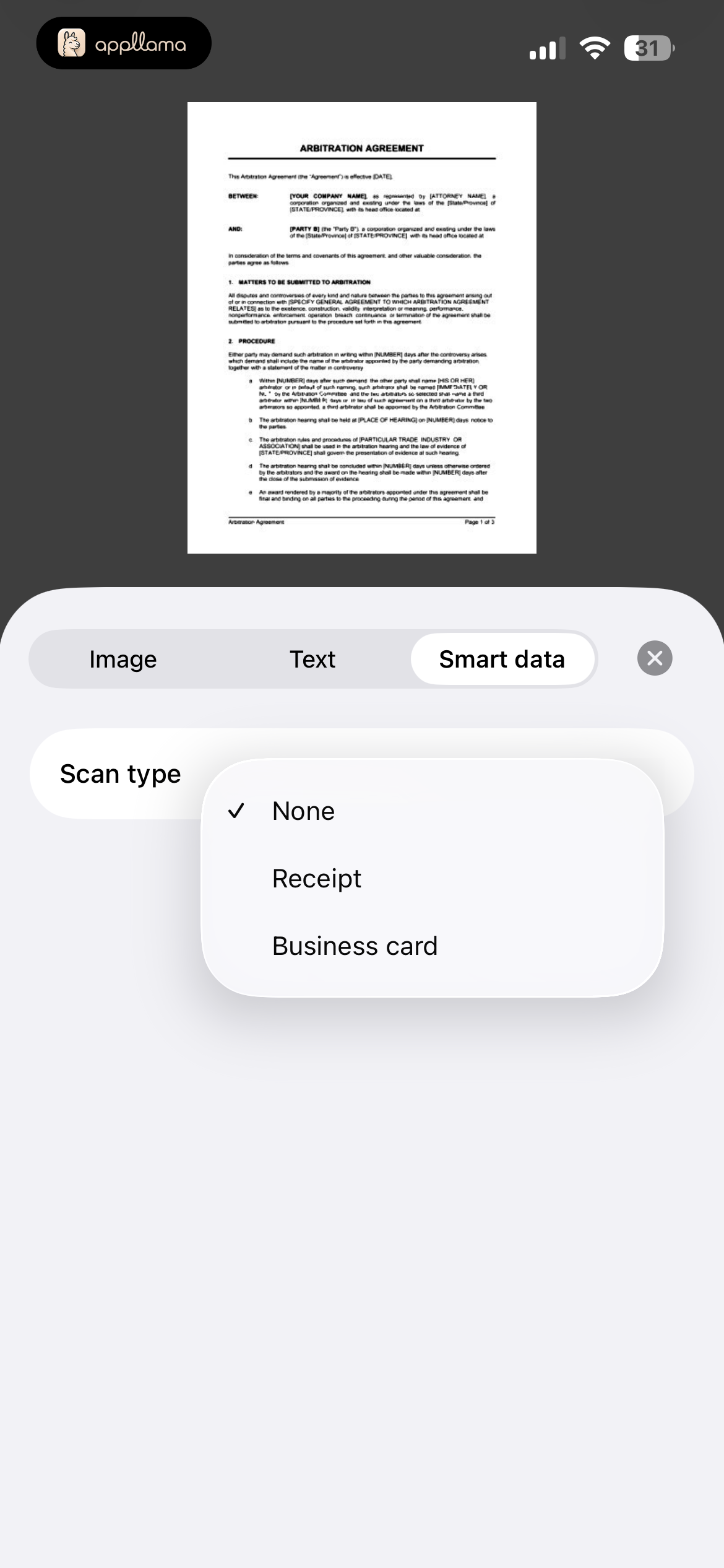 Smart Data Scan Type