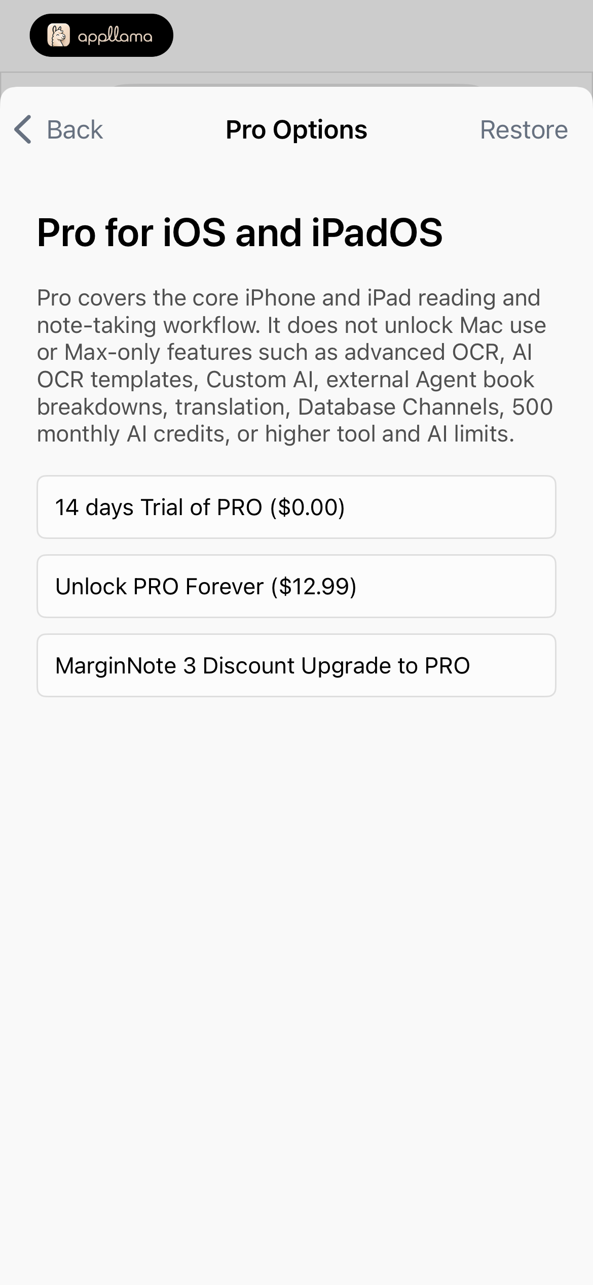 Pro Options