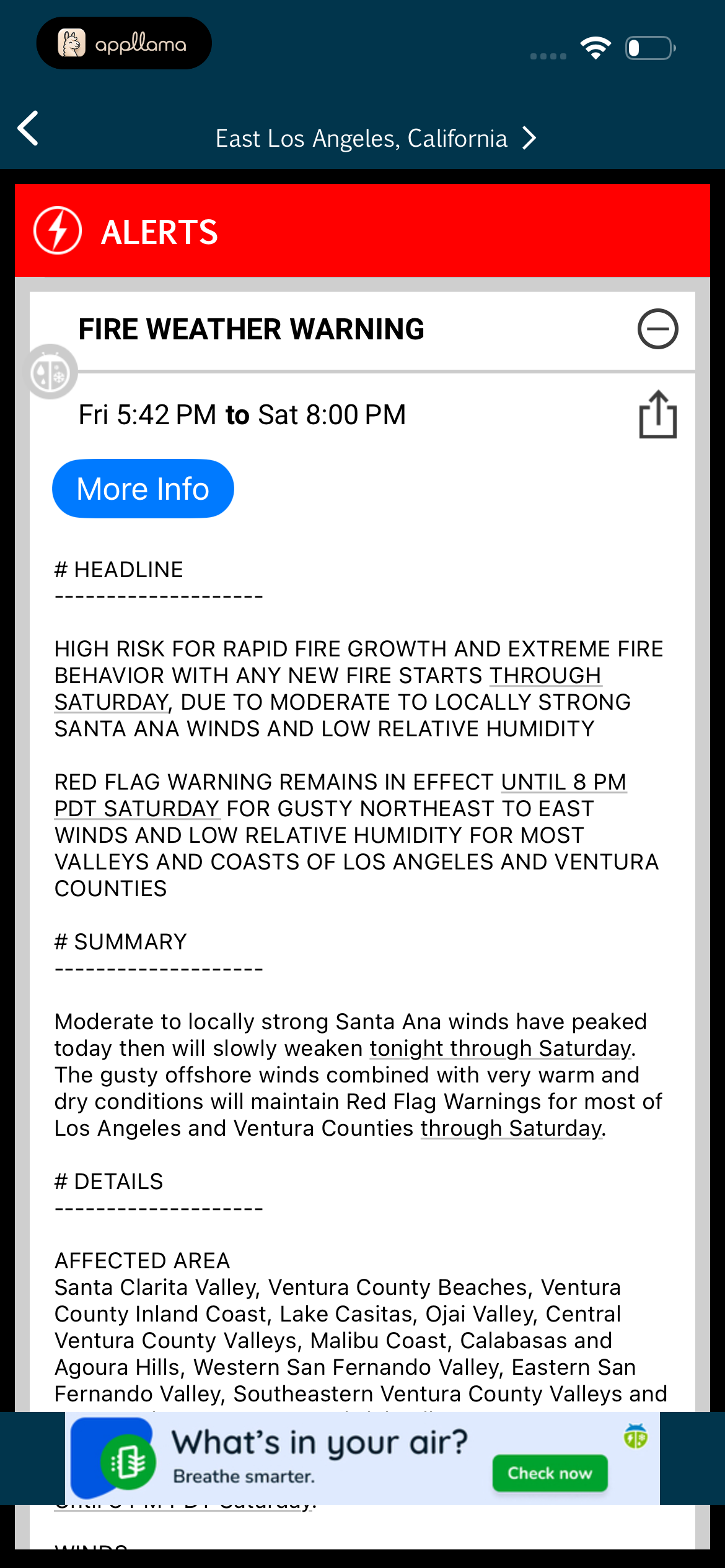 Fire Weather Warning