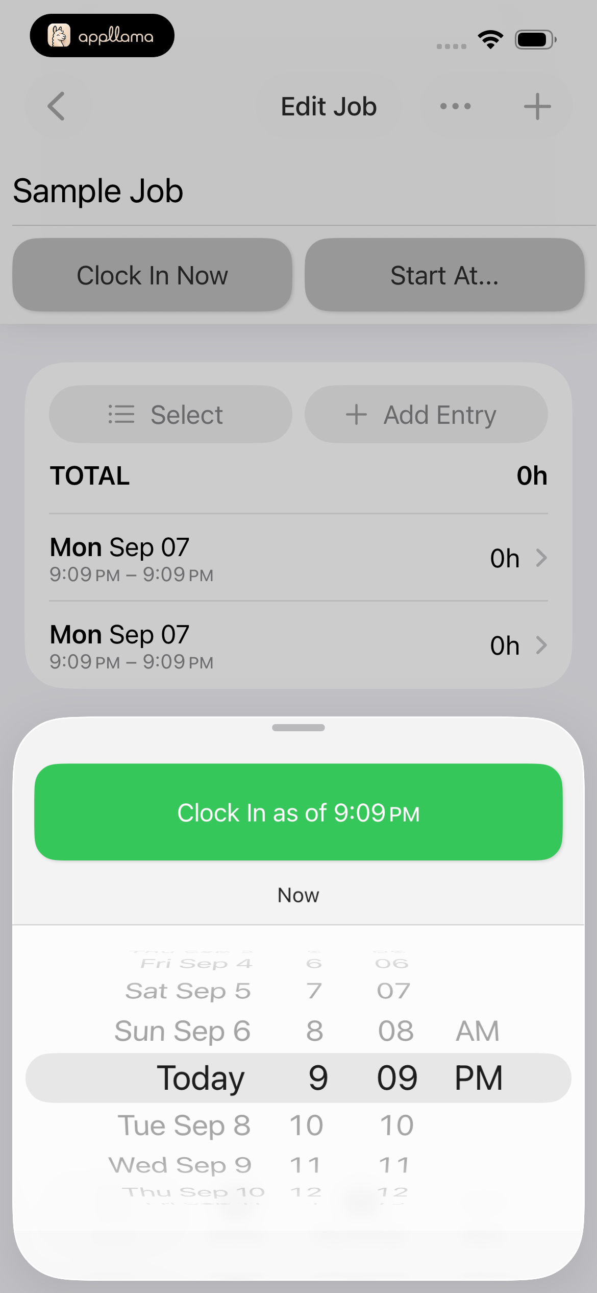 Clock-In Time Picker