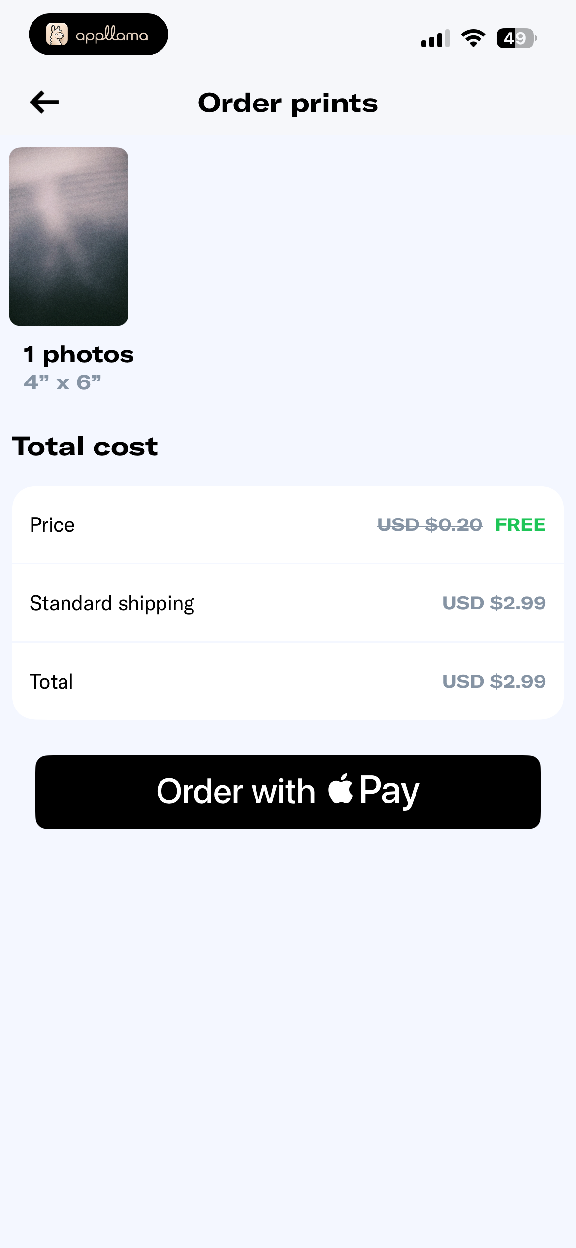 Print Order Checkout