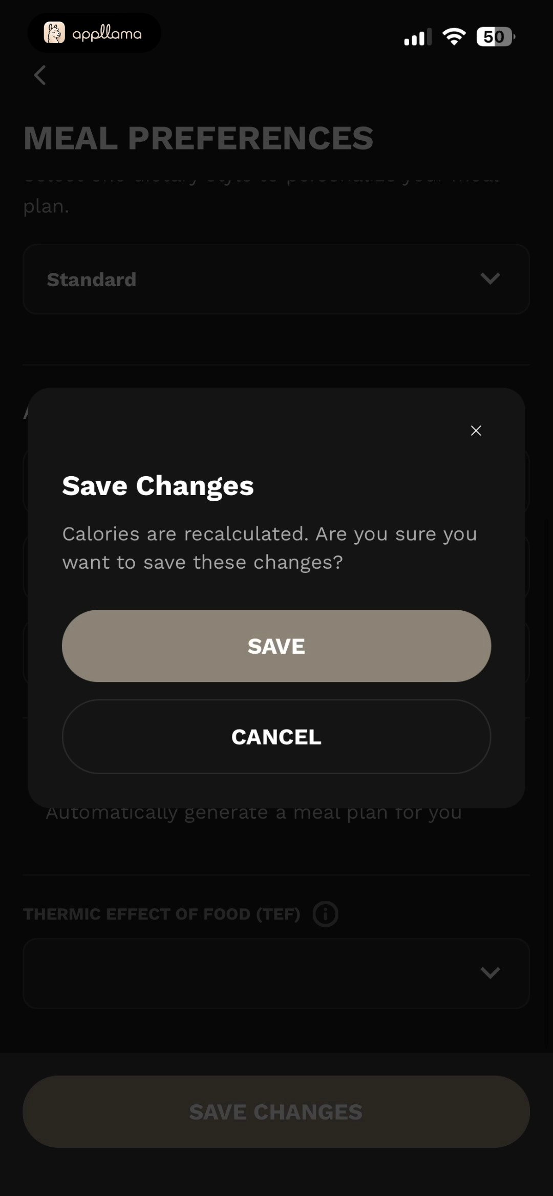 Save Changes Dialog