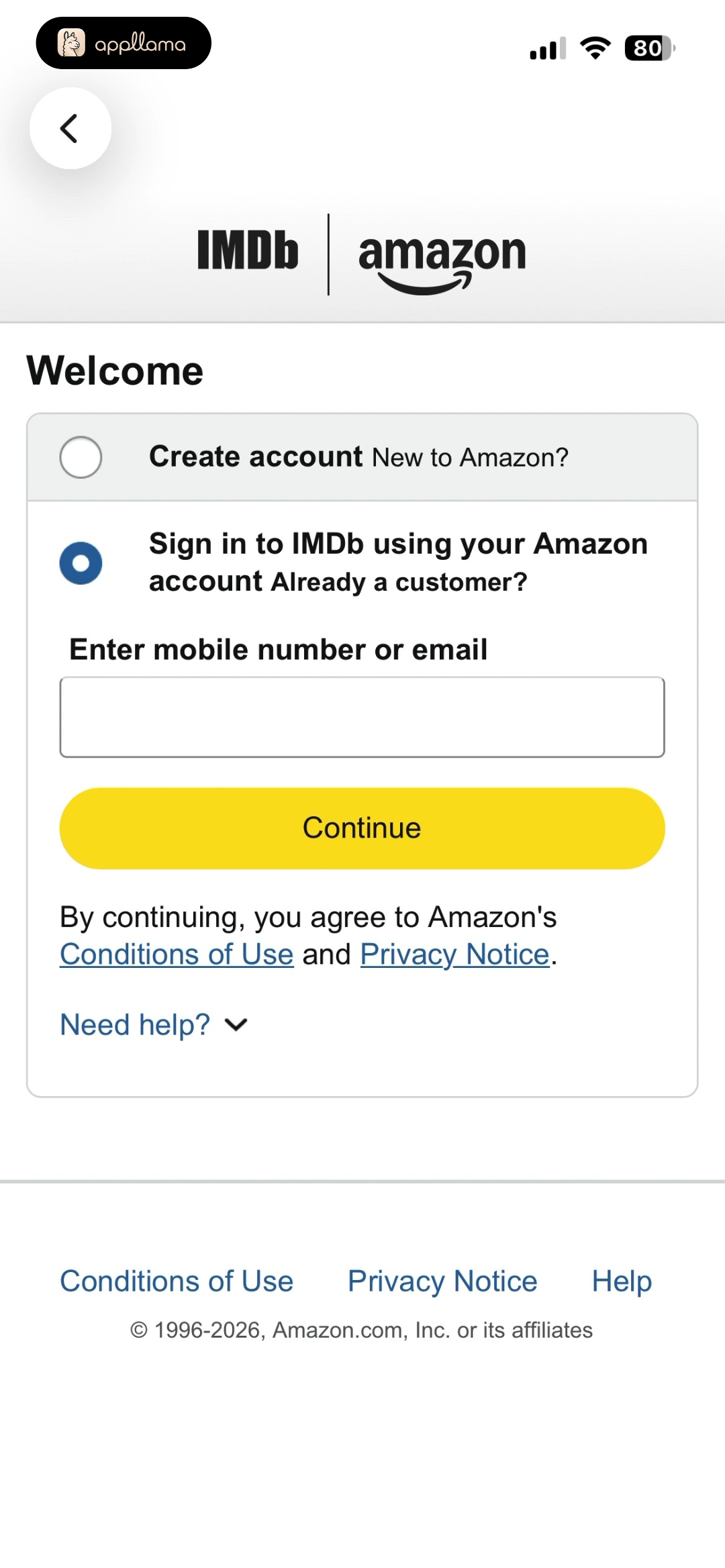 Amazon Sign In