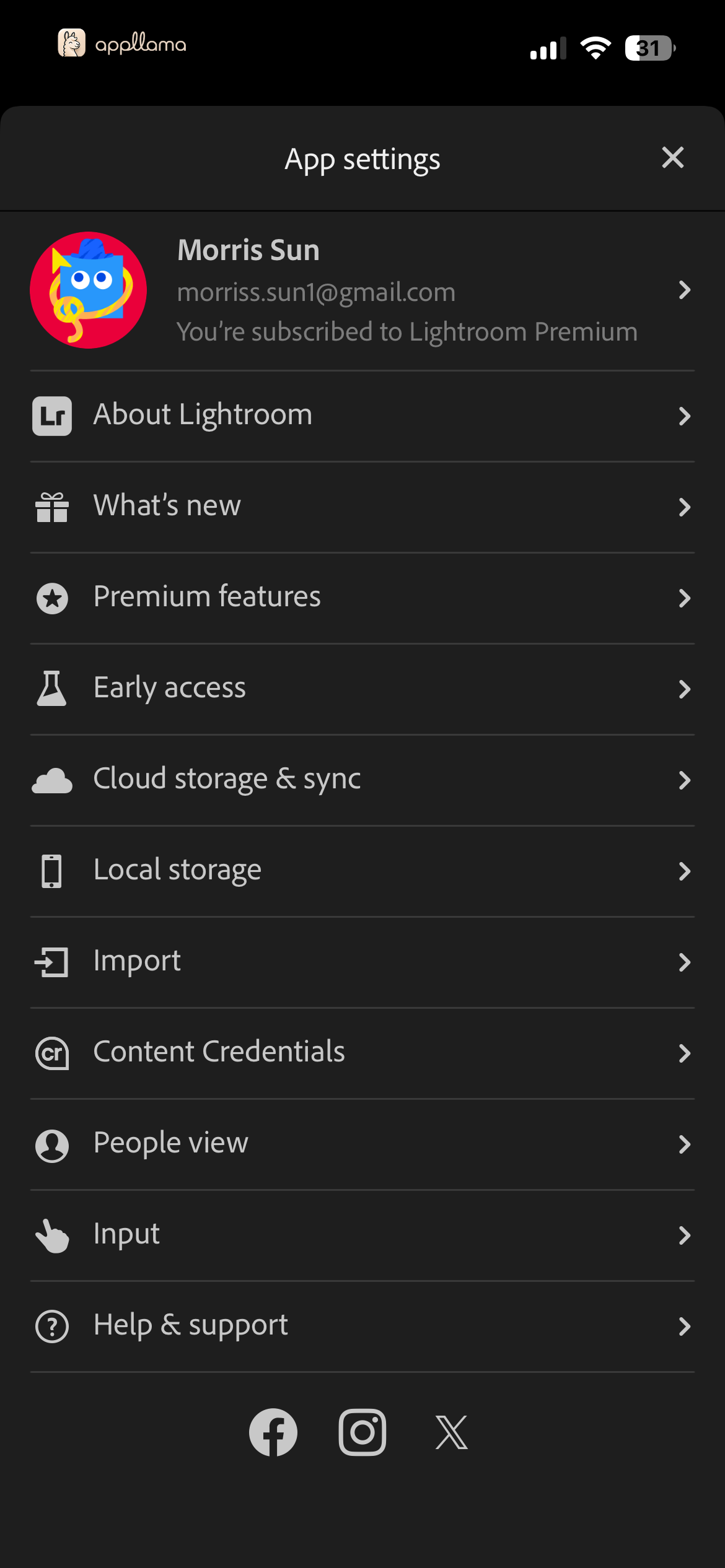 App Settings