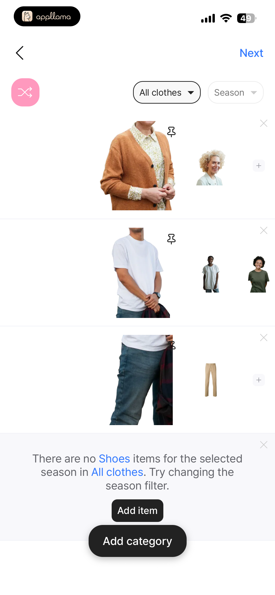 Shuffle Outfit Builder