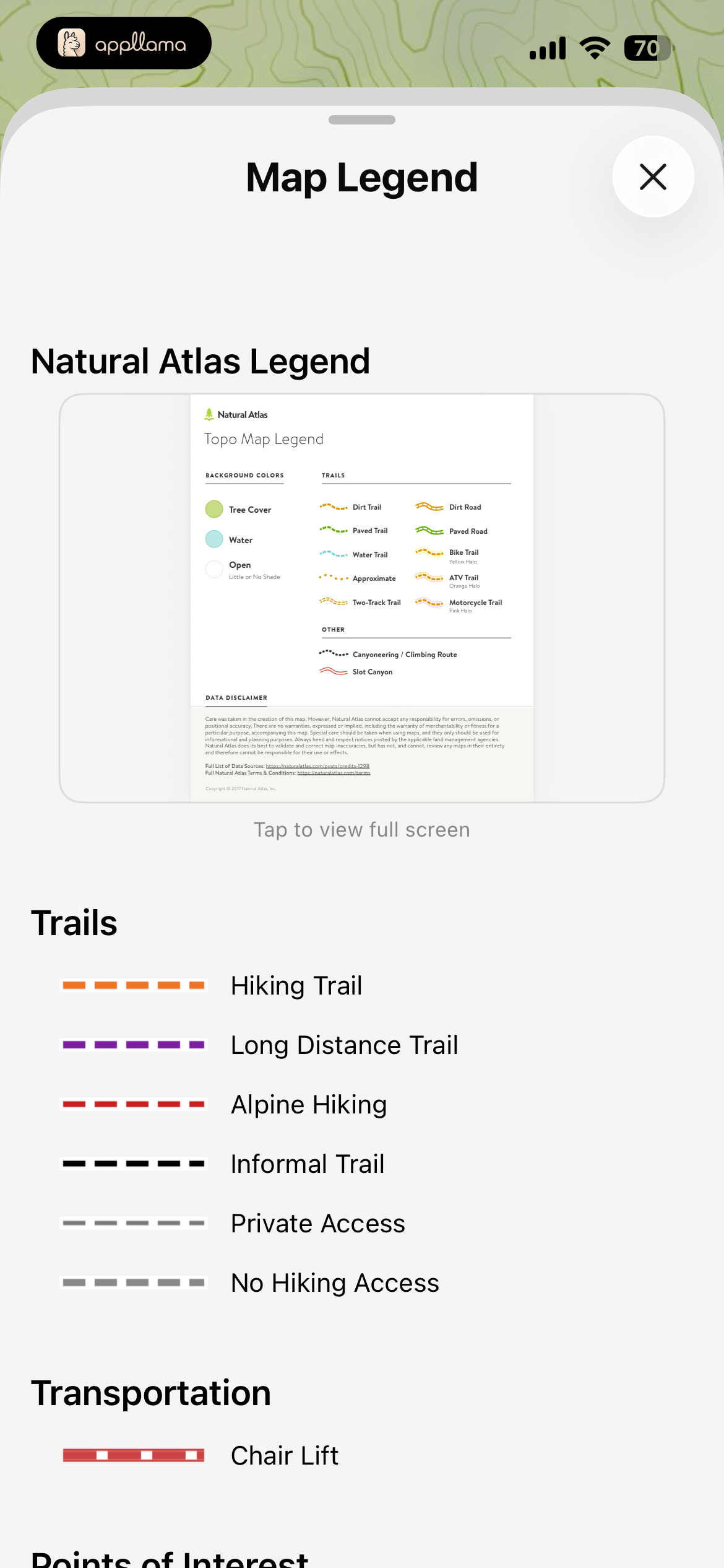 Map Legend - Trails