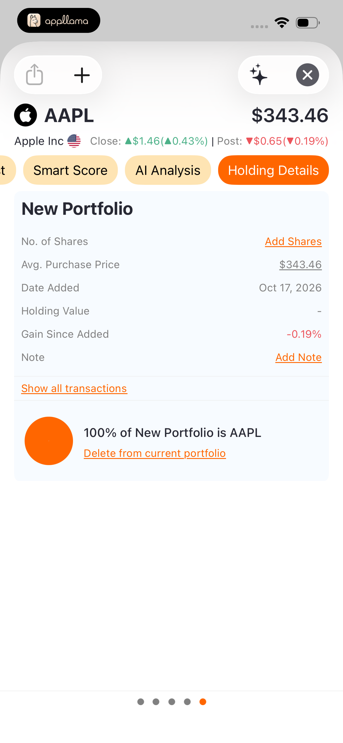 Portfolio Holding Details