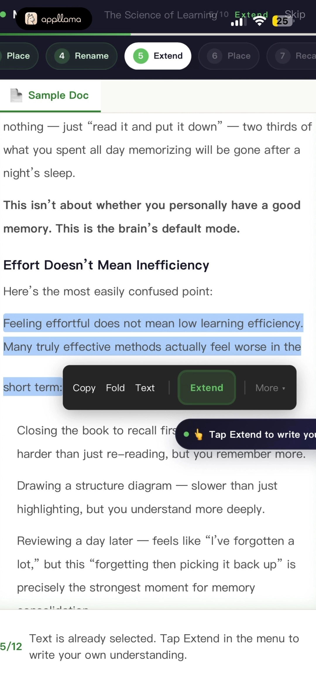 Extend Action Menu