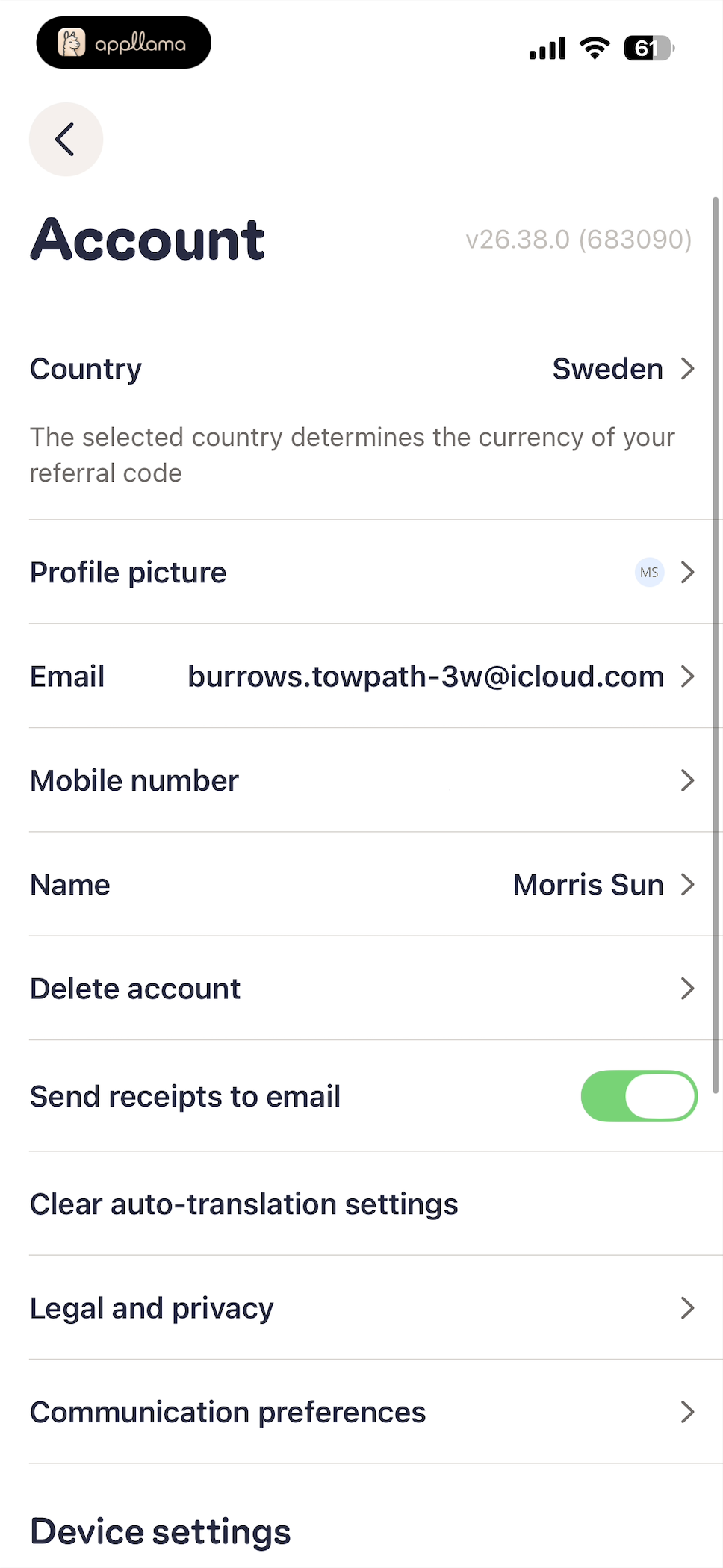 Account Settings