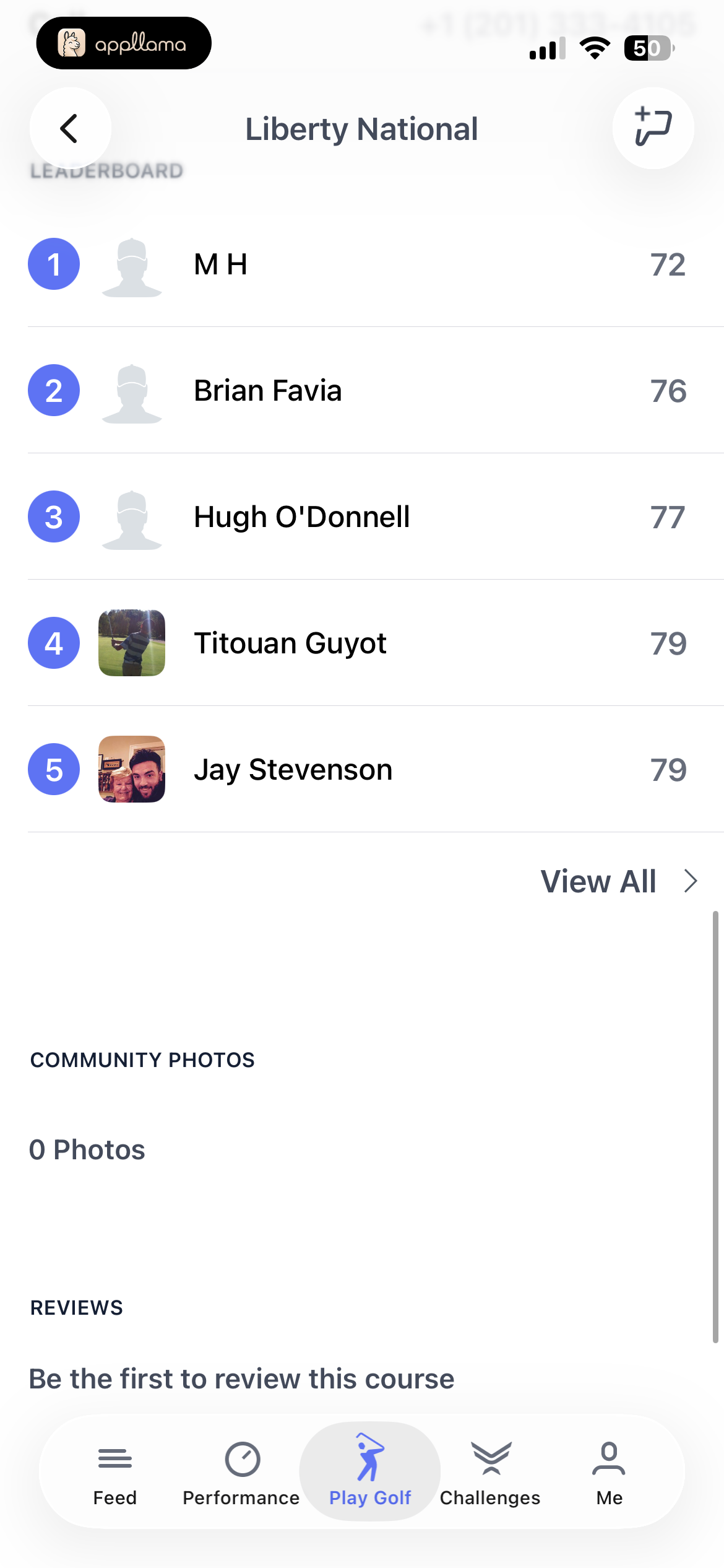 Course Leaderboard