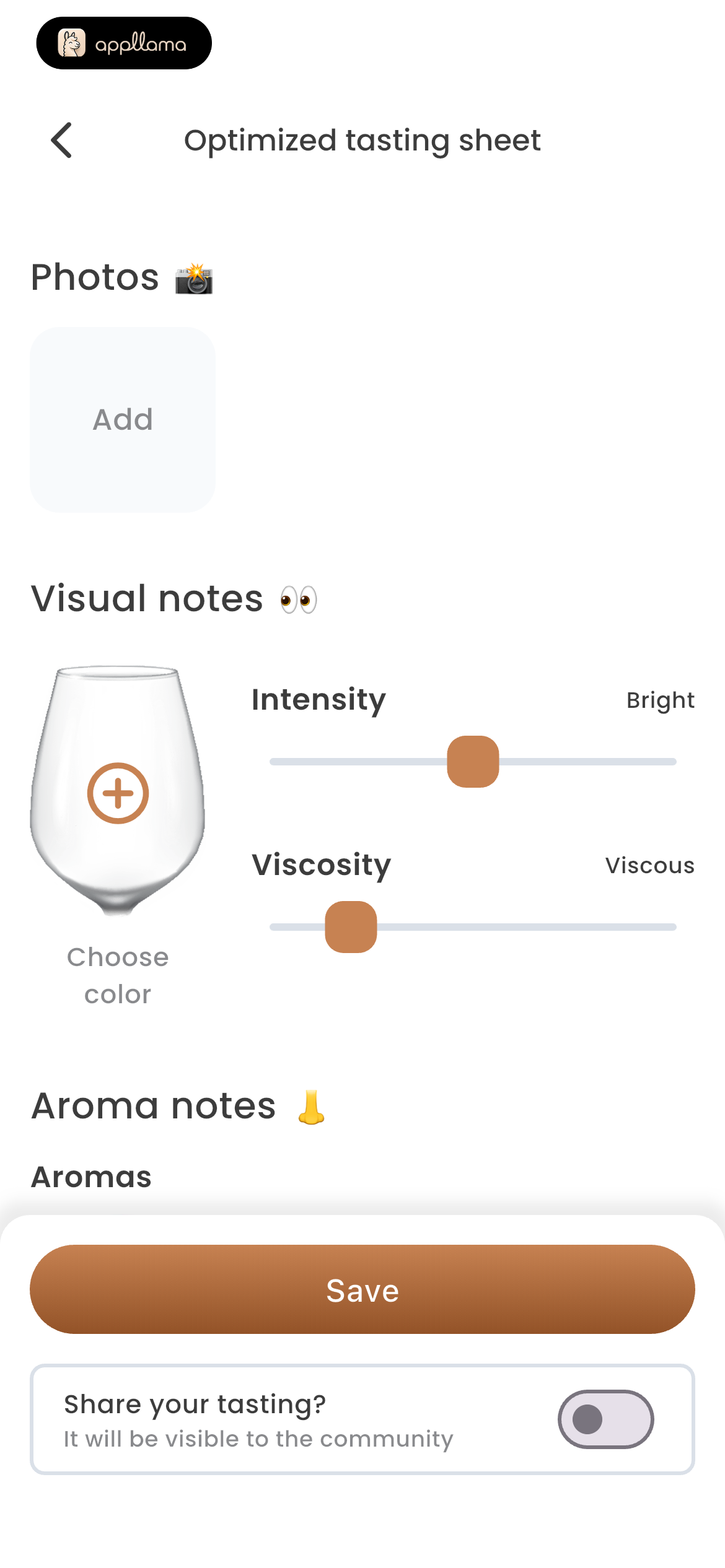 Tasting Visual Notes