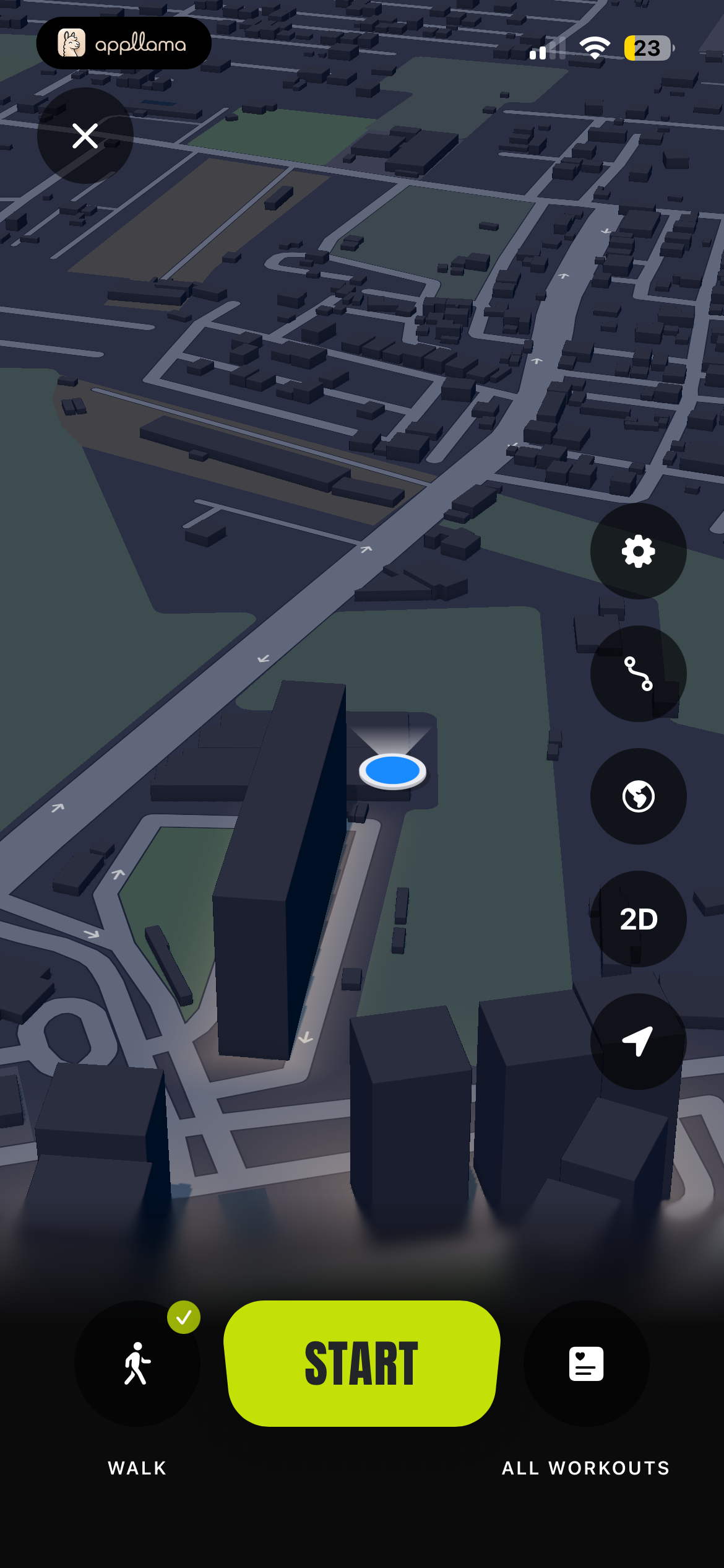 Workout Start Map