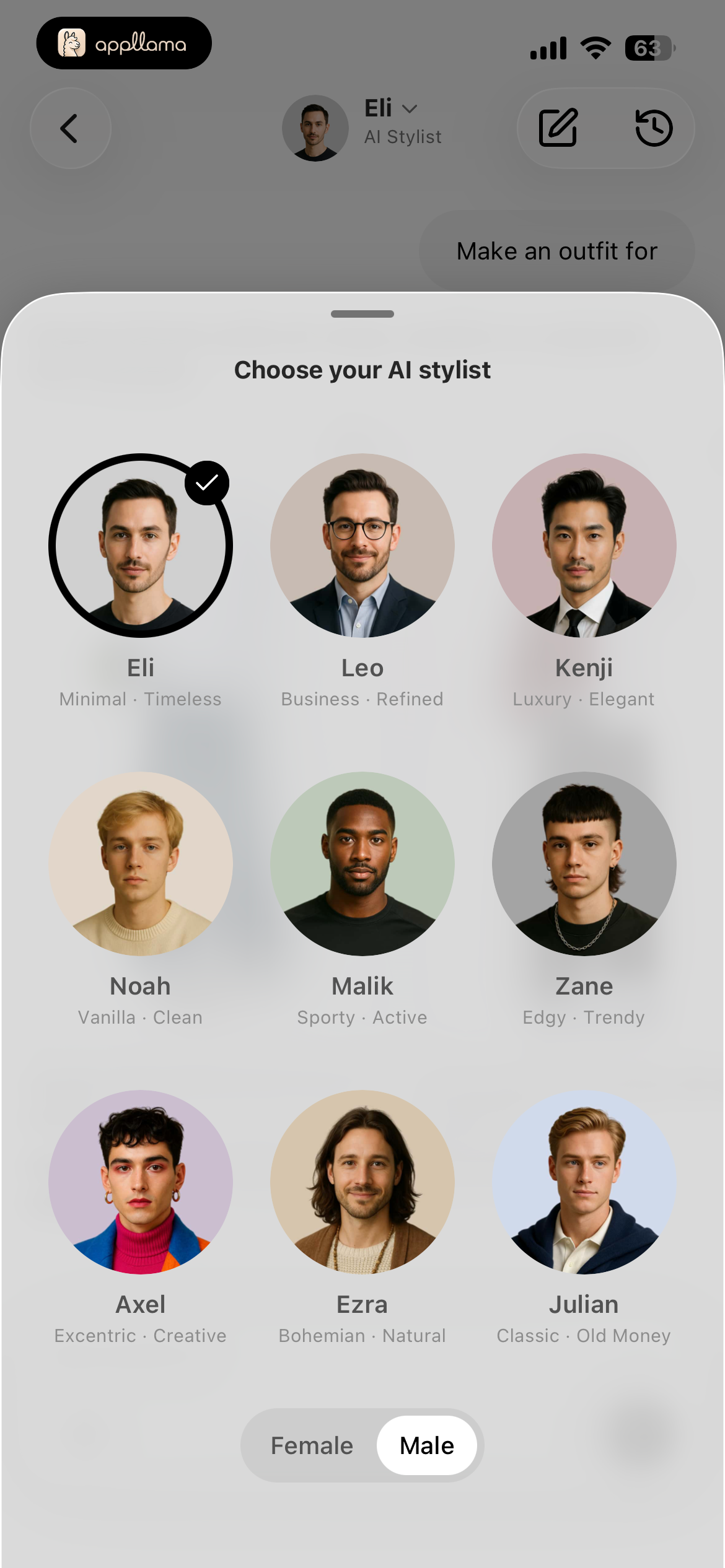 Male Stylist Picker