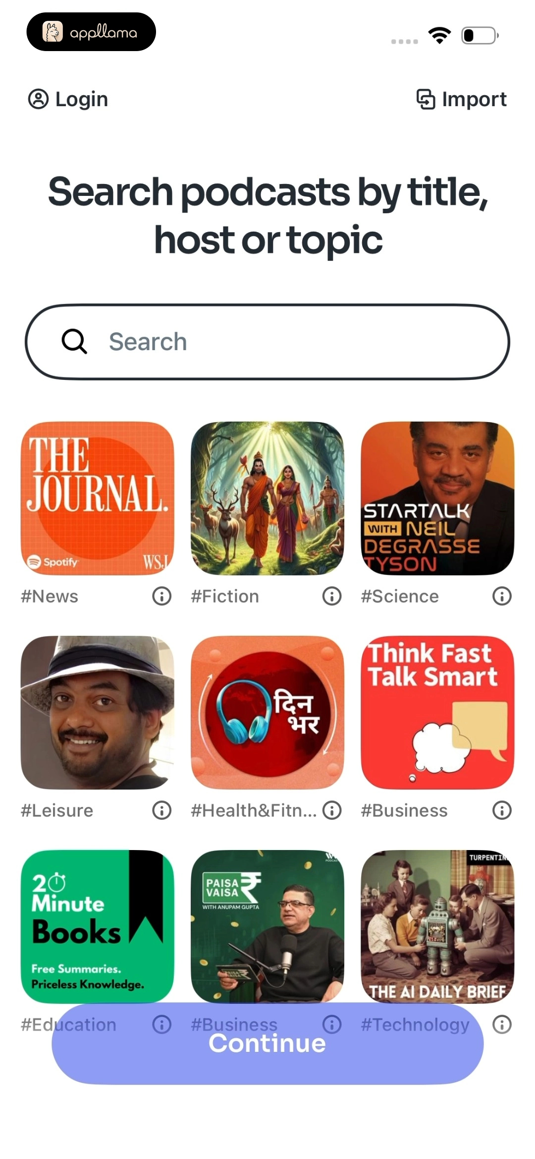 Podcast Selection