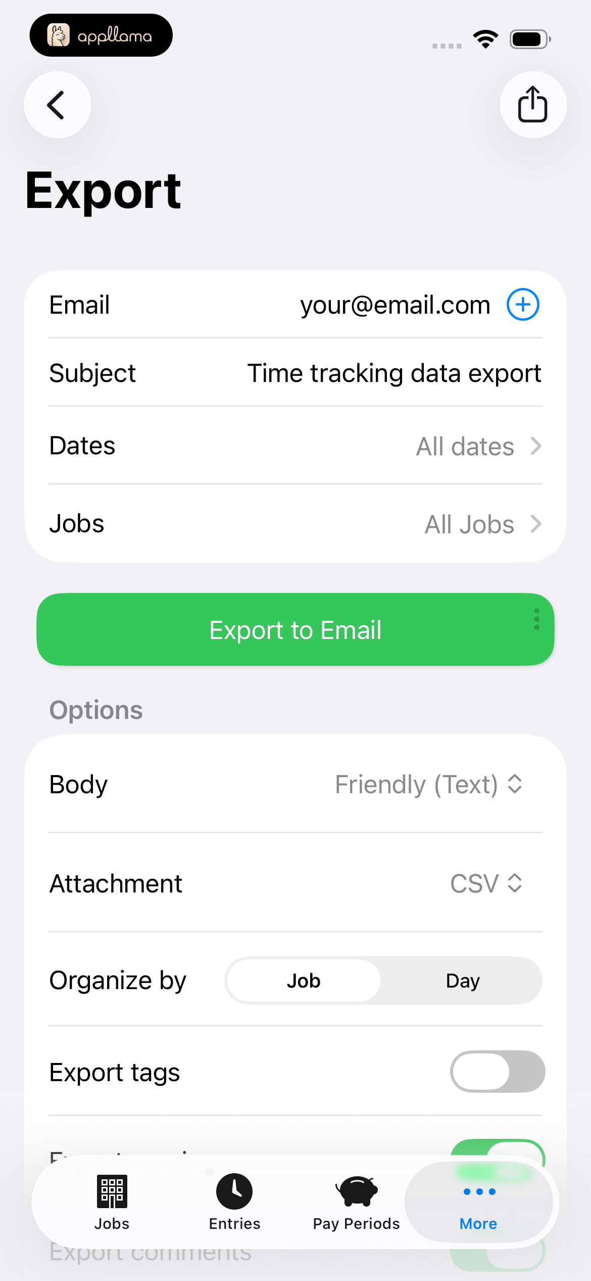 Export Data