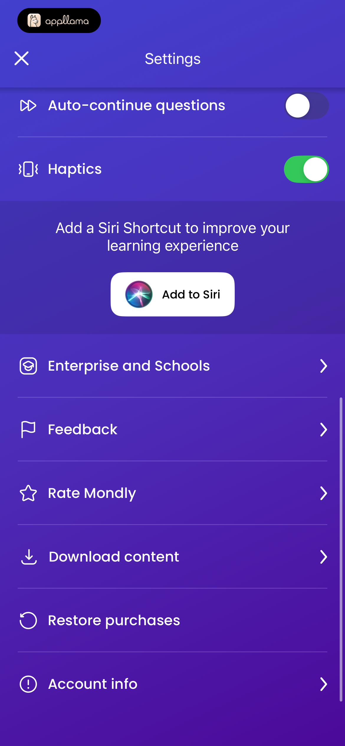 Settings Preferences