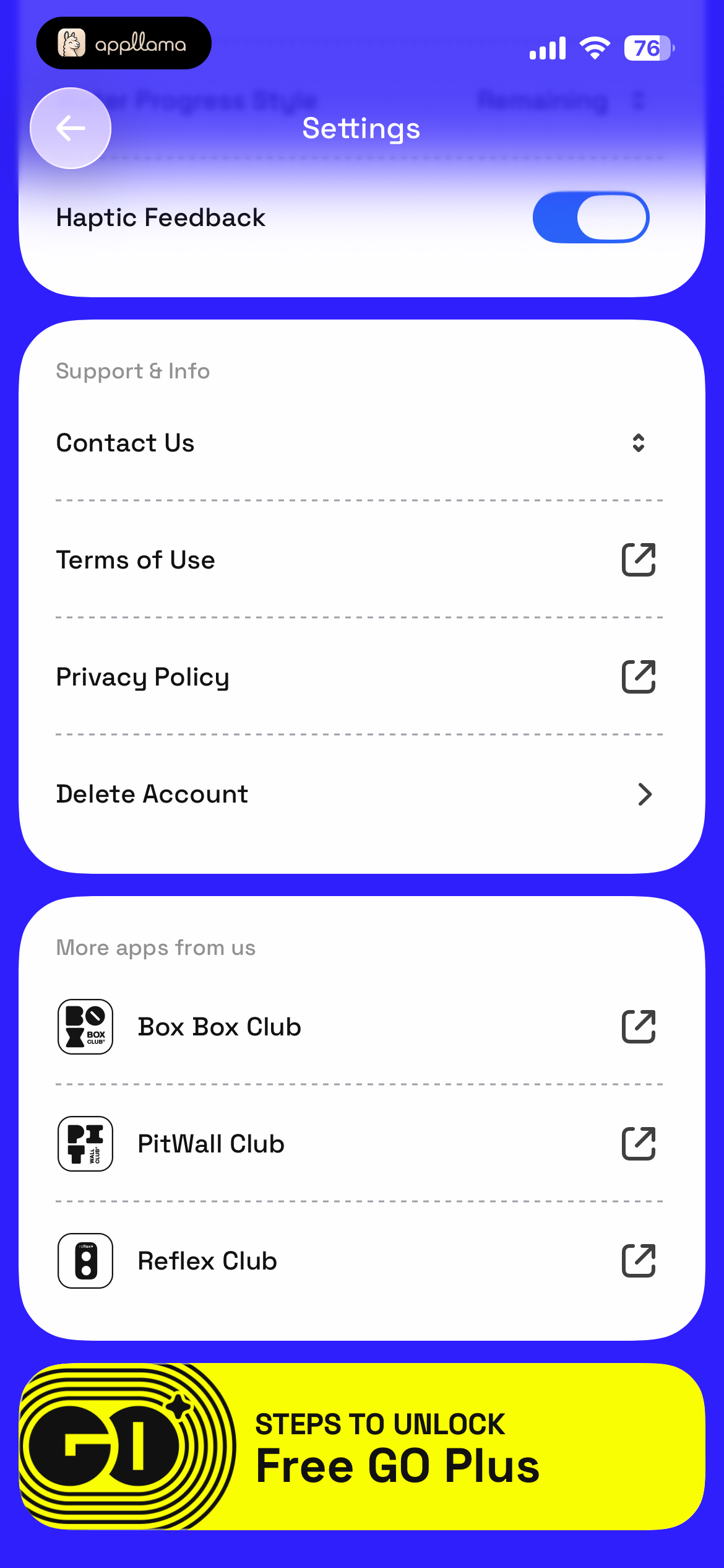 Settings & Support