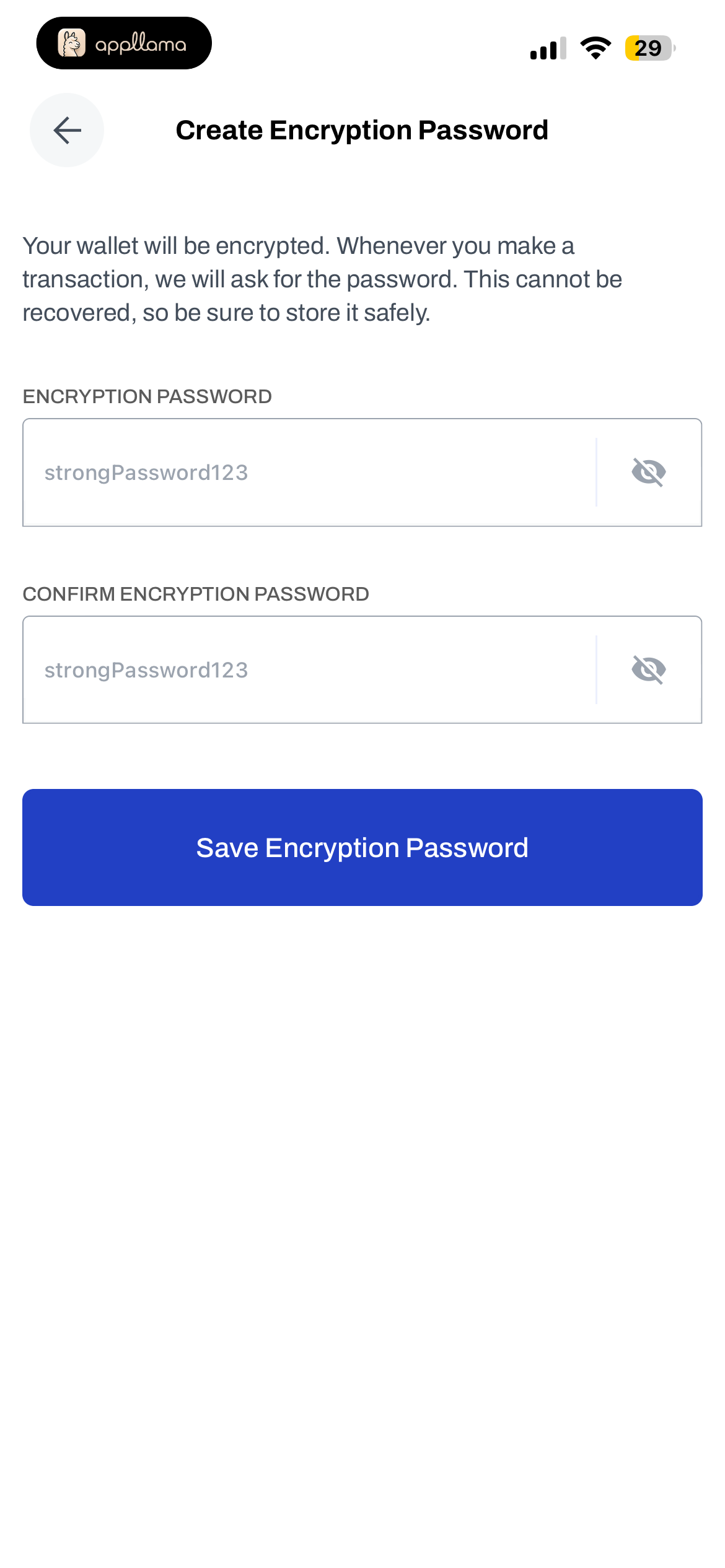 Create Encryption Password