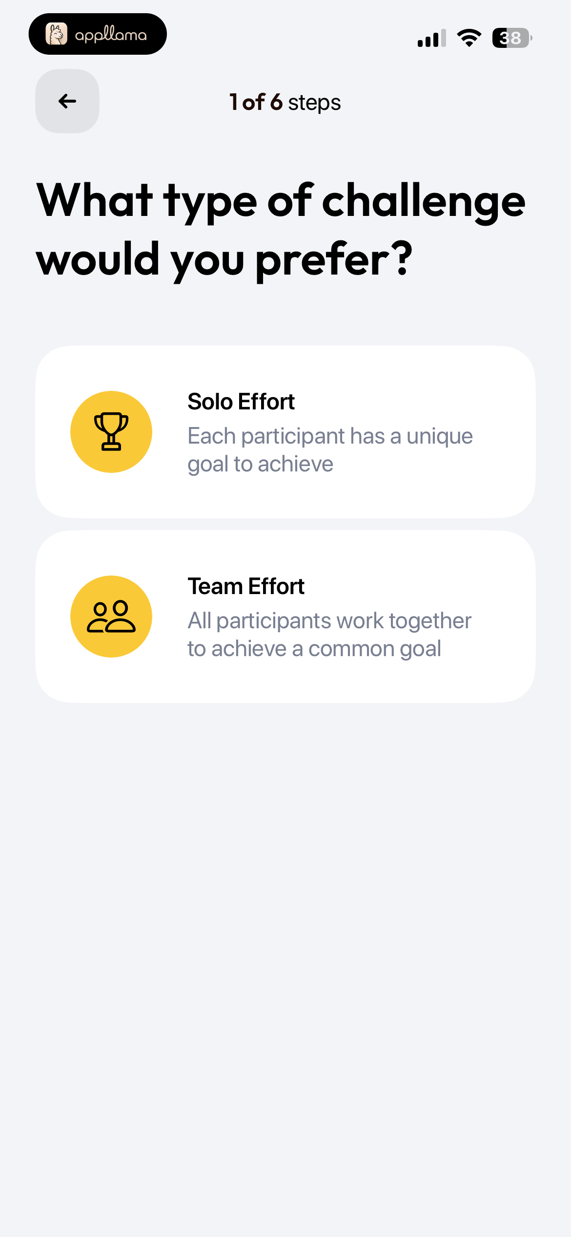 Challenge Type Selection
