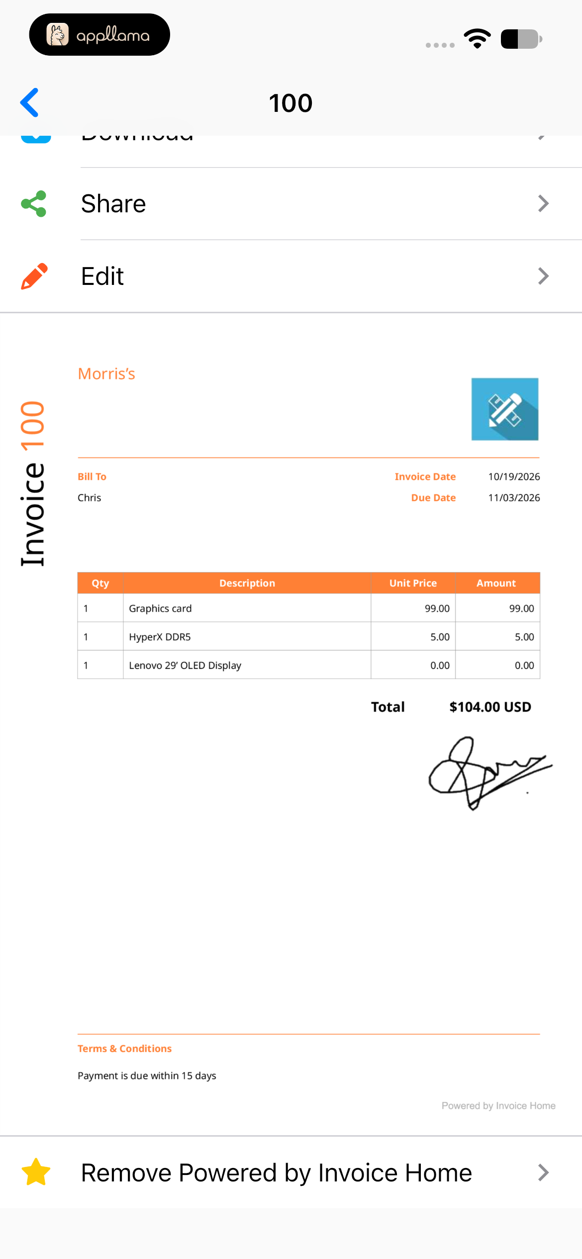 Invoice Preview