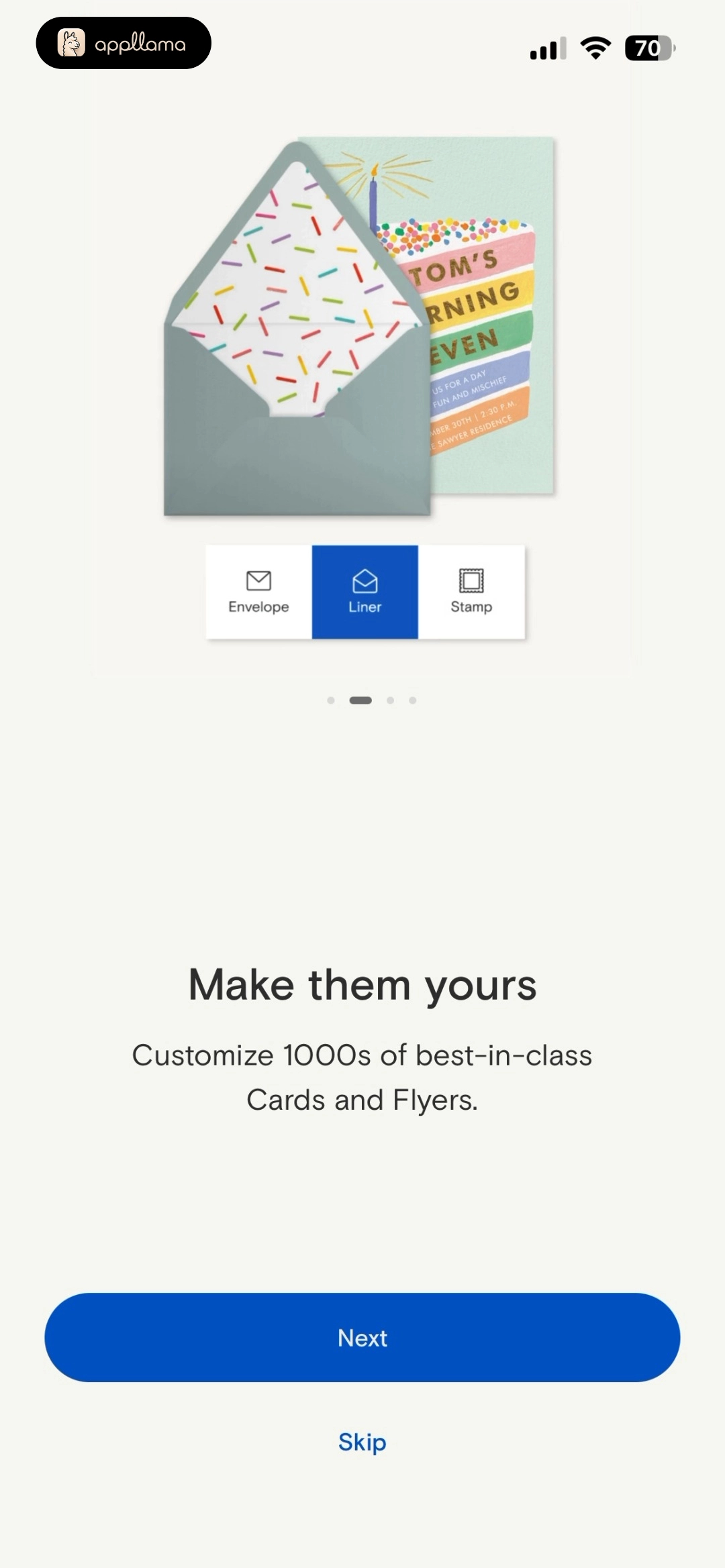 Onboarding Card Options