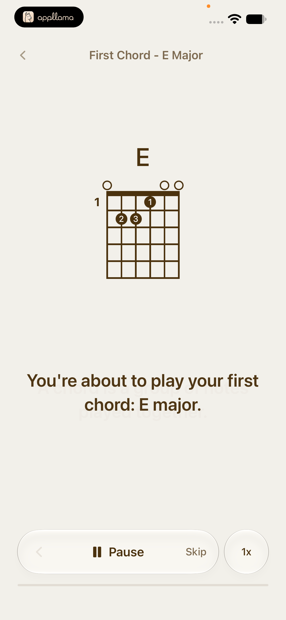 First Chord Guided Lesson