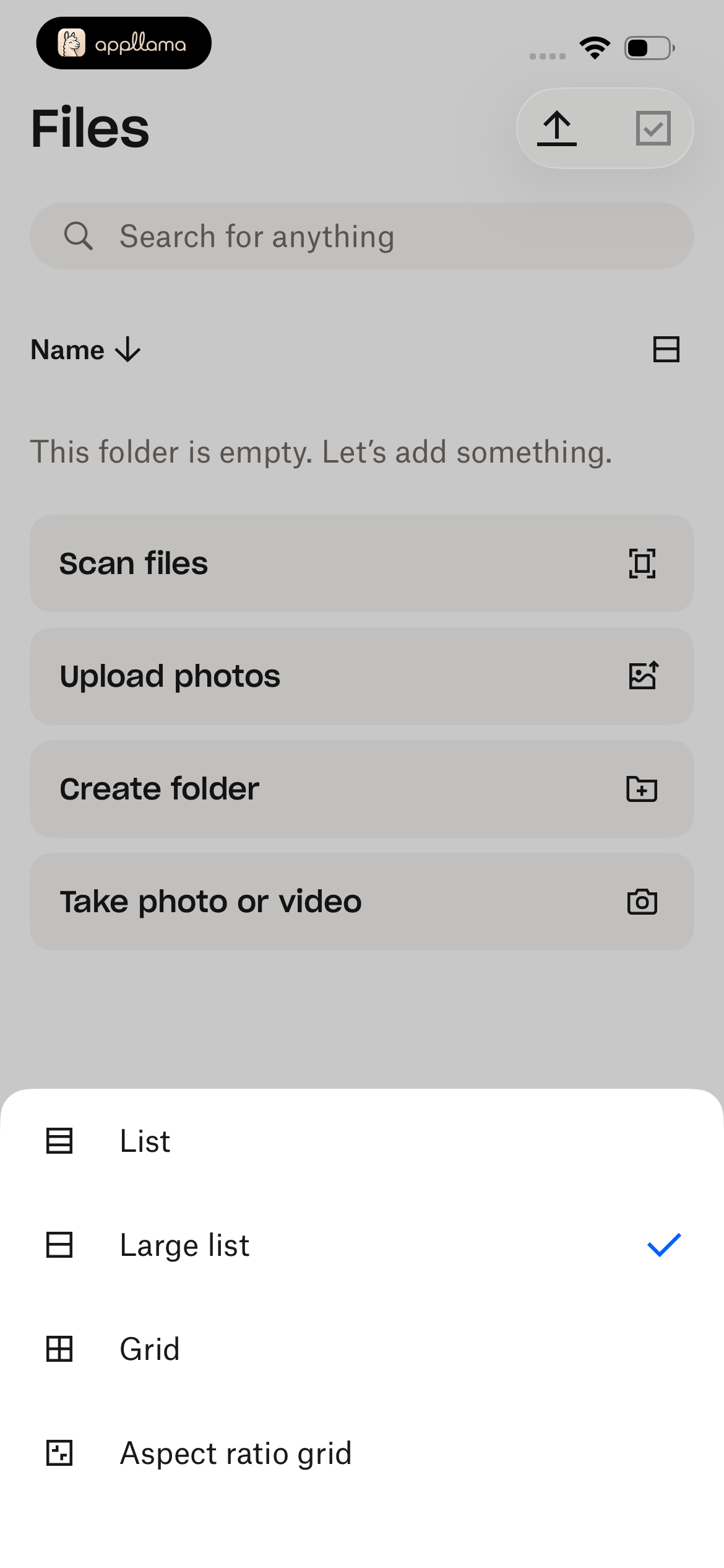 File Layout Menu